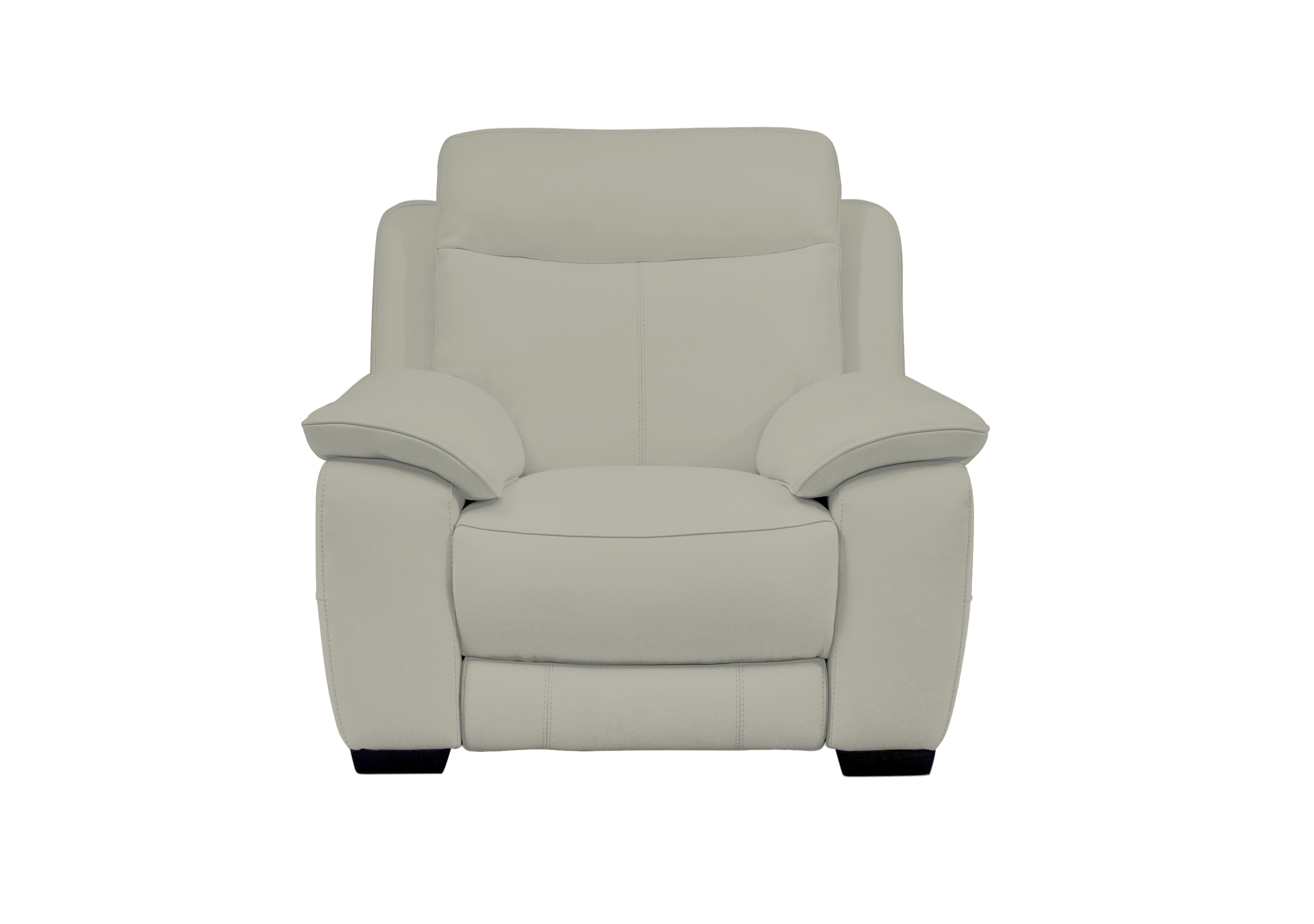 Starlight Express Leather Armchair in Bv-946b Silver Grey on Furniture Village