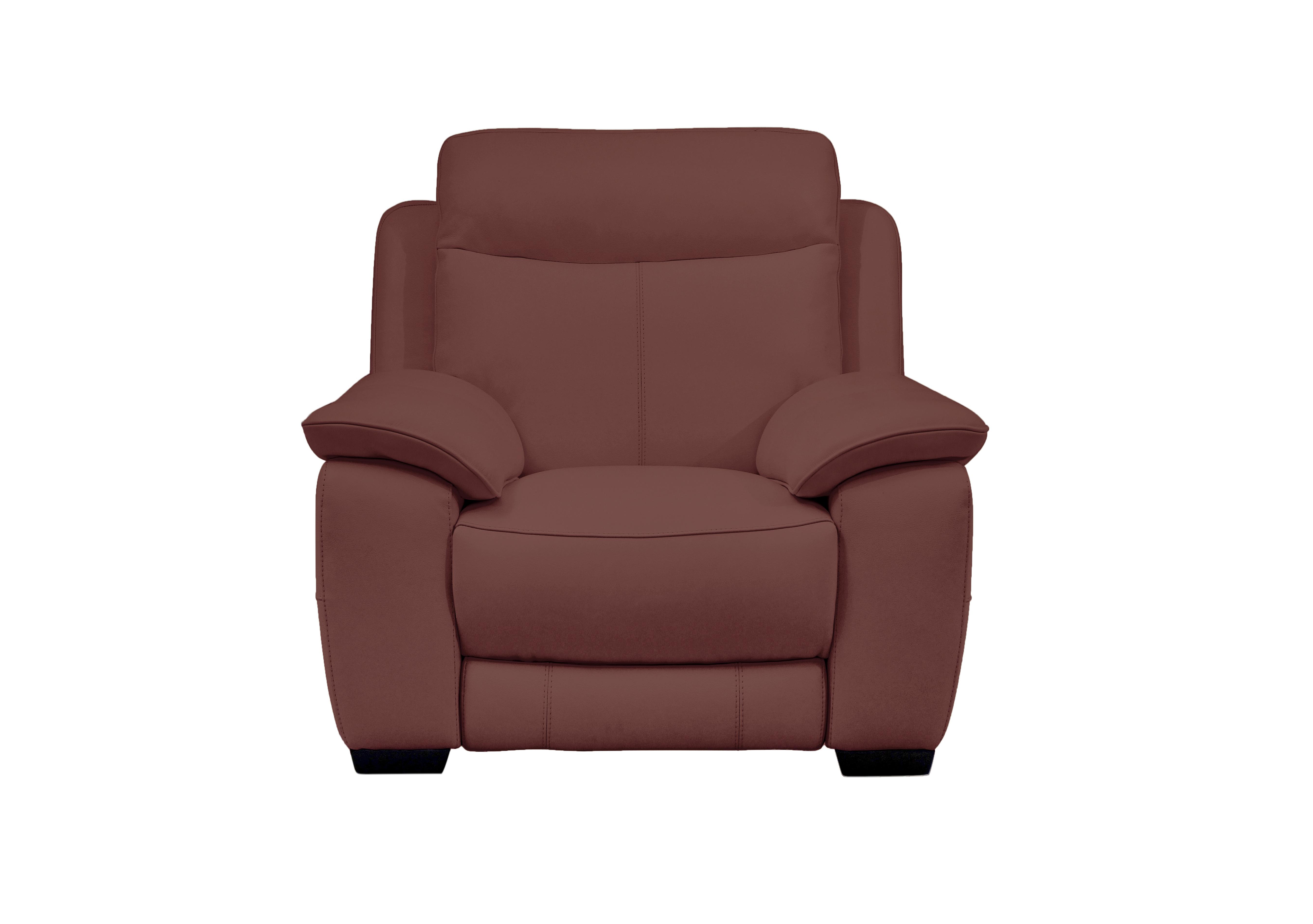 Starlight Express Leather Armchair in Nc-035c Deep Red on Furniture Village