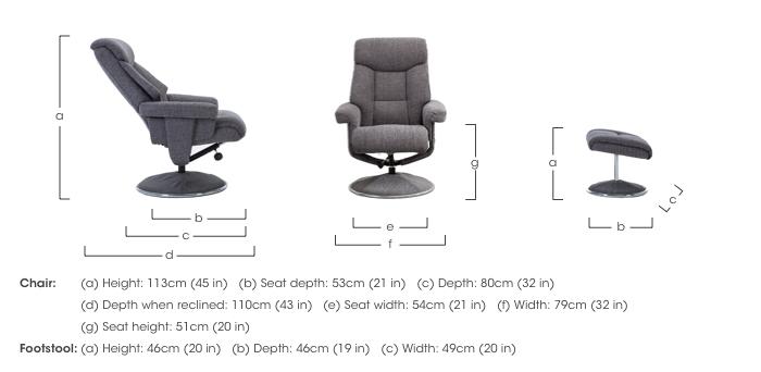 Bruges Fabric Swivel Chair and Footstool in  on Furniture Village