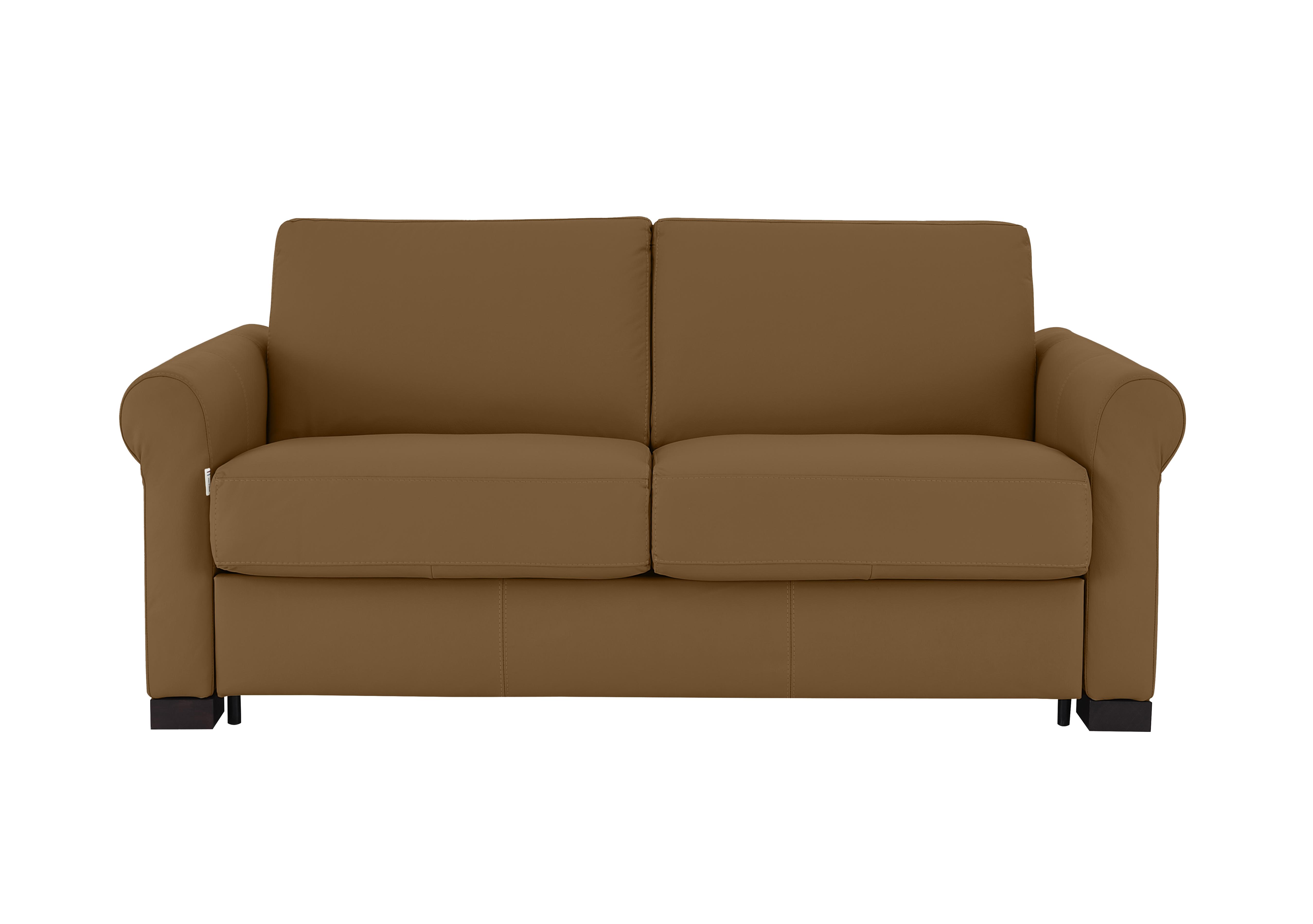 Alcova 2 Seater Leather Sofa Bed with Scroll Arms in Botero Cuoio 2151 on Furniture Village