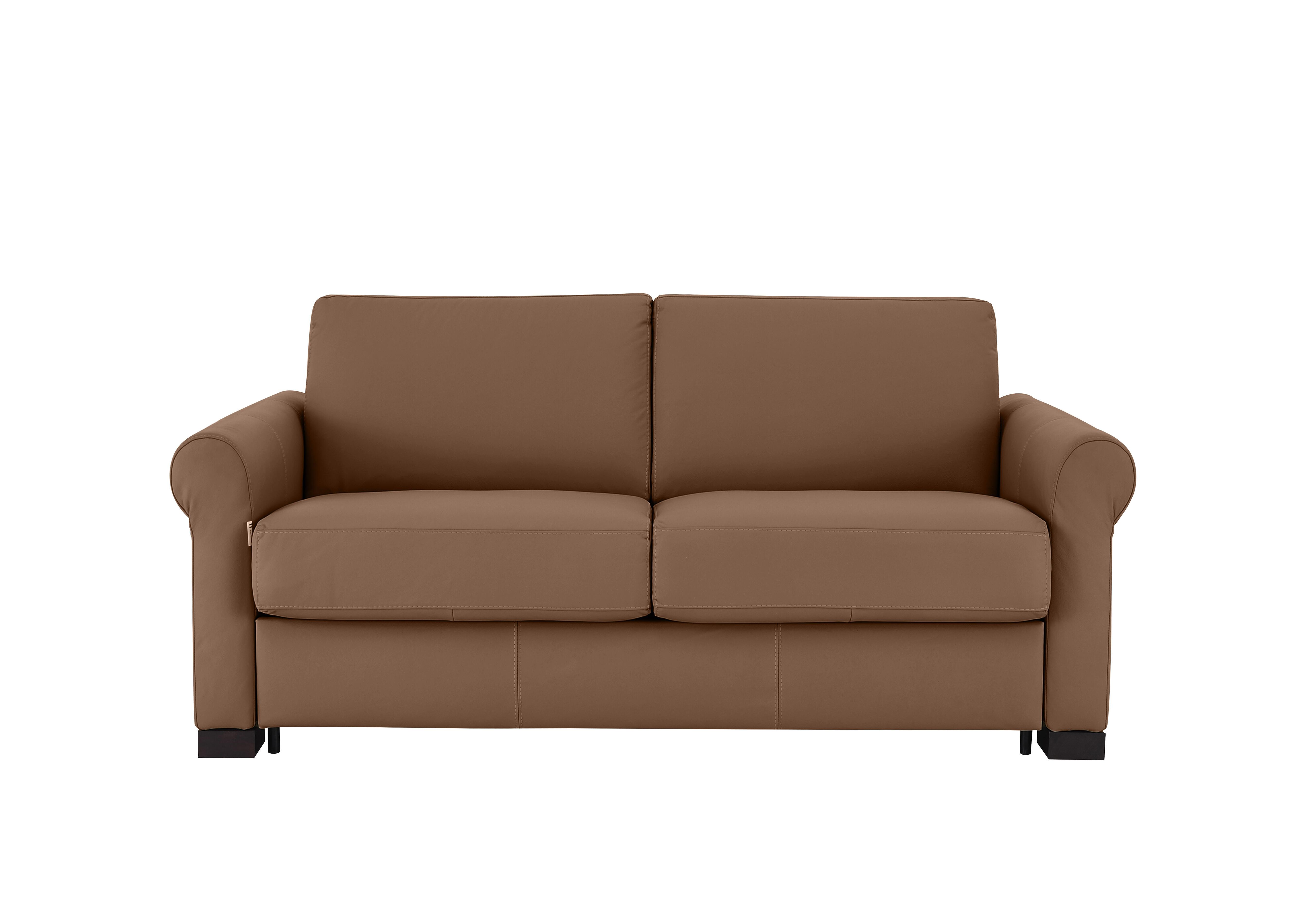 Alcova 2 Seater Leather Sofa Bed with Scroll Arms in Torello Cuoio 372 on Furniture Village