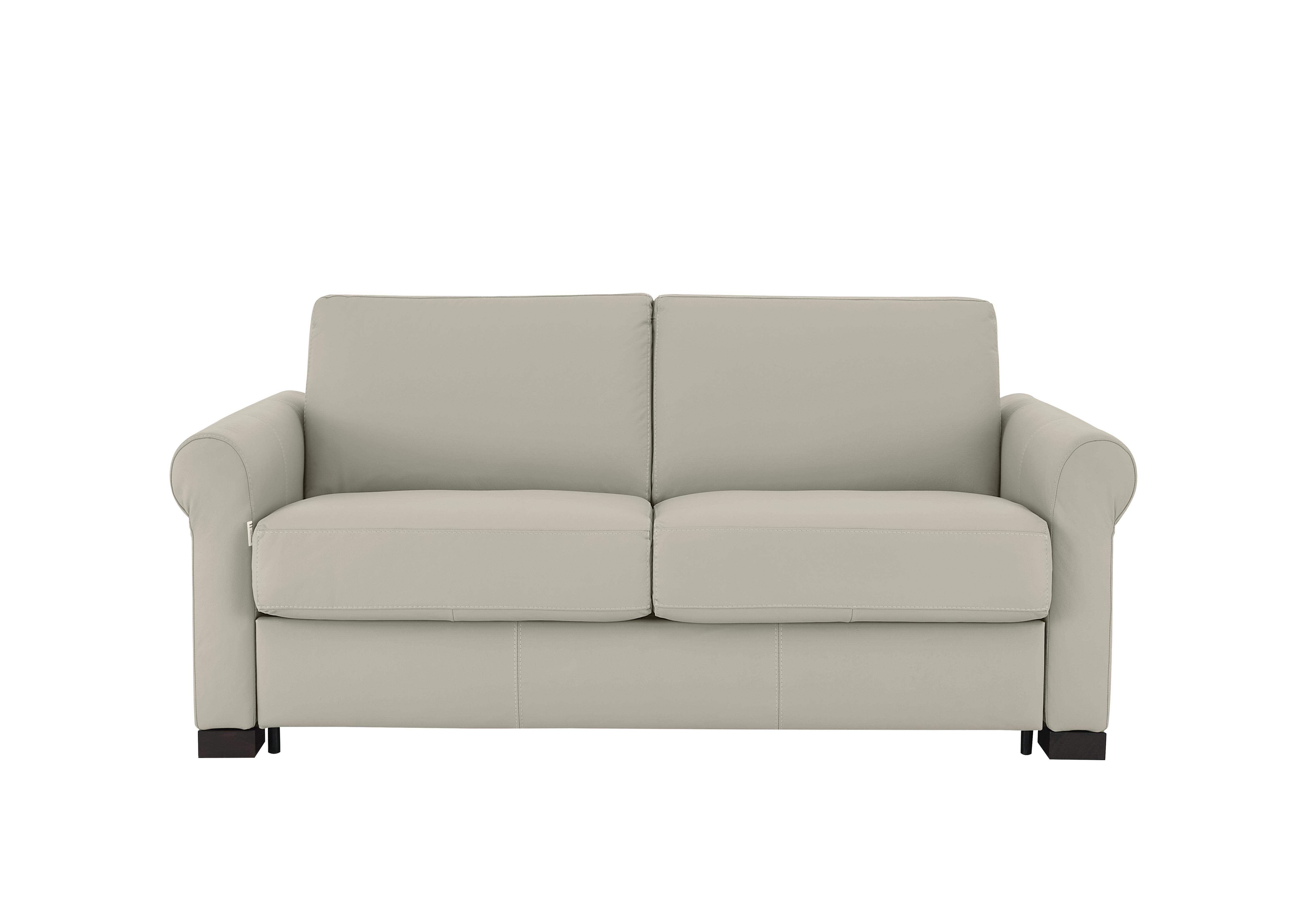 Alcova 2 Seater Leather Sofa Bed with Scroll Arms in Torello Ice 371 on Furniture Village