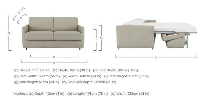 Alcova 2 Seater Leather Sofa Bed with Slim Arms in  on Furniture Village