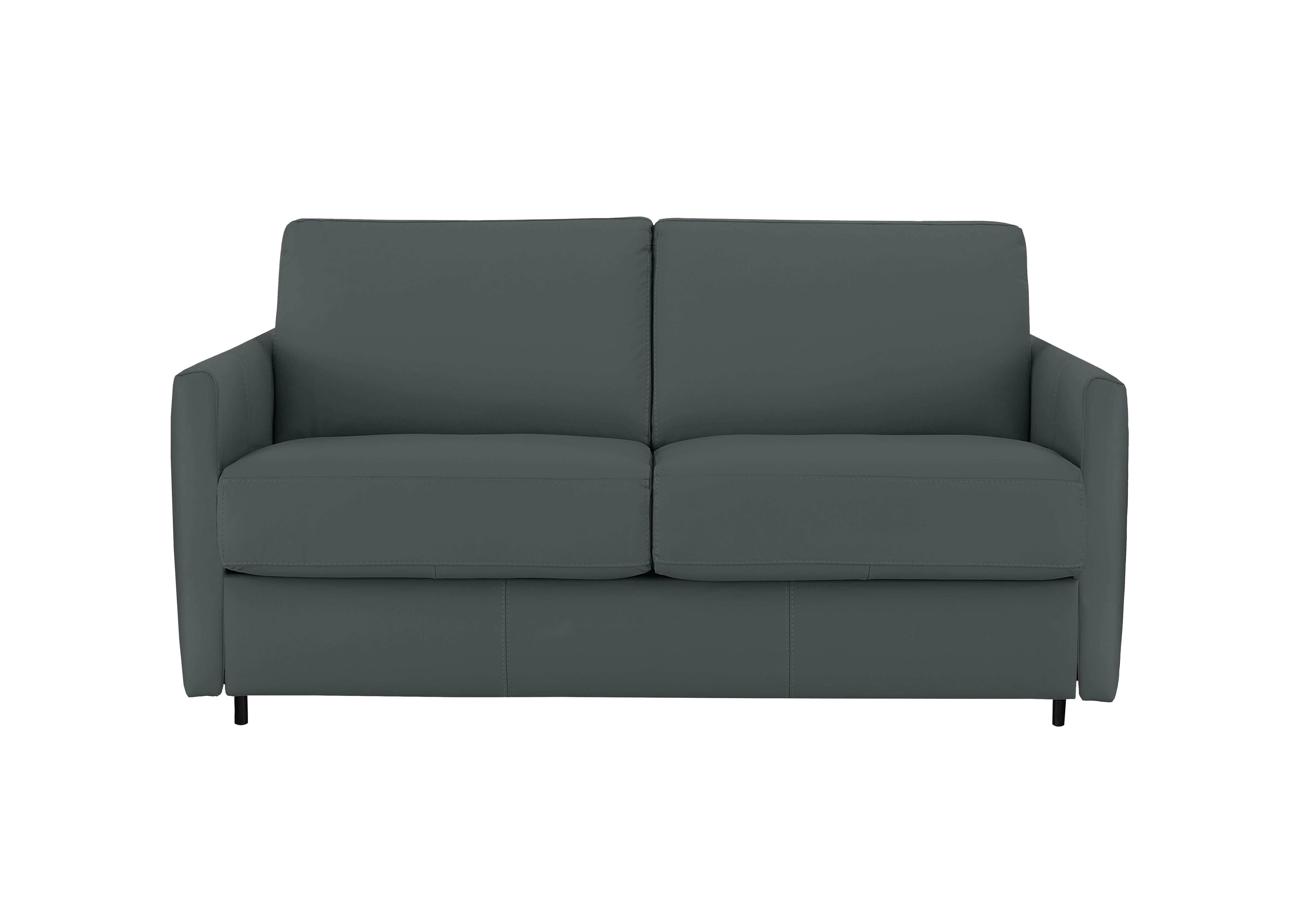 Alcova 2 Seater Leather Sofa Bed with Slim Arms in Botero Ottanio 2155 on Furniture Village