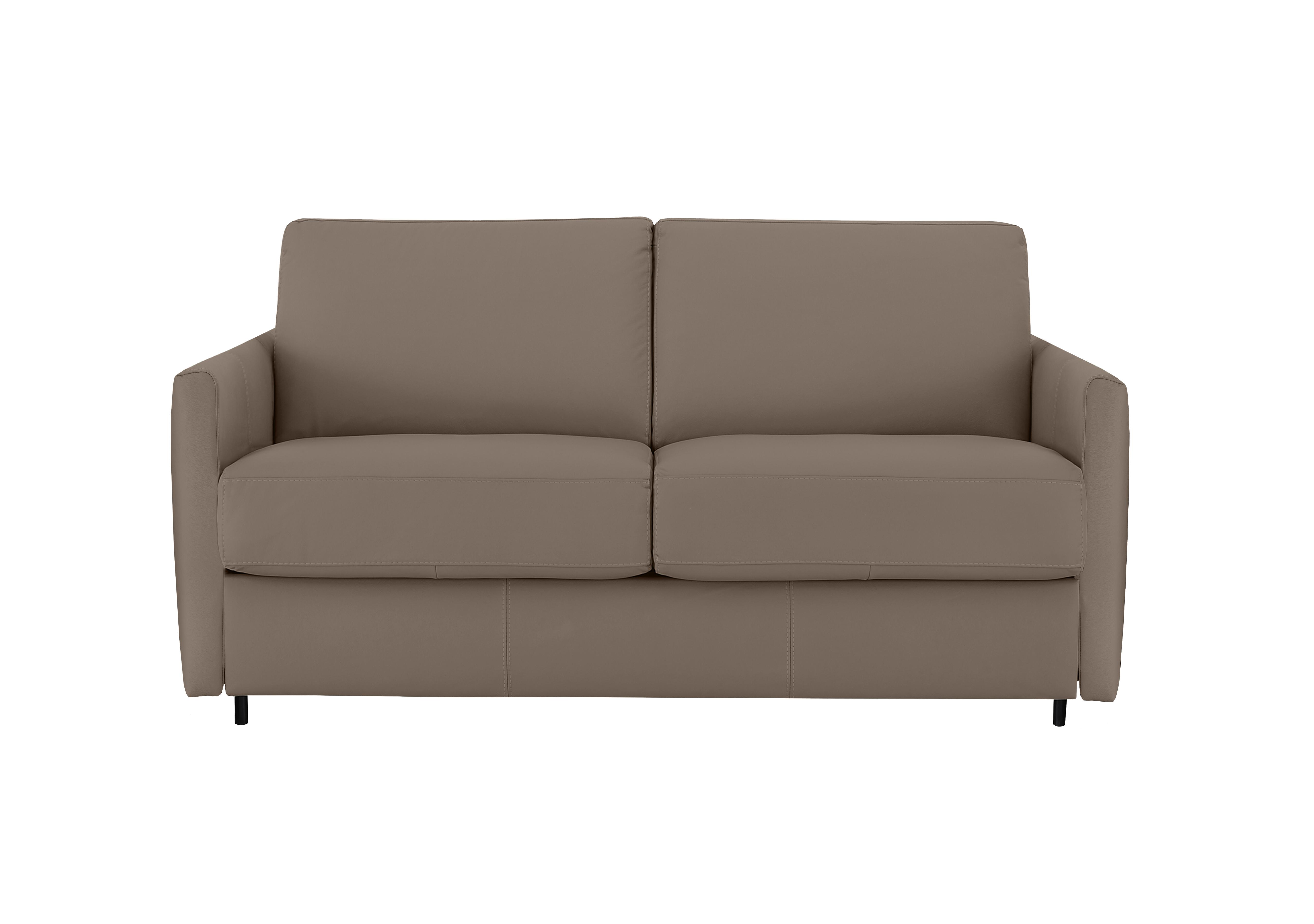 Alcova 2 Seater Leather Sofa Bed with Slim Arms in Botero Taupe 2152 on Furniture Village