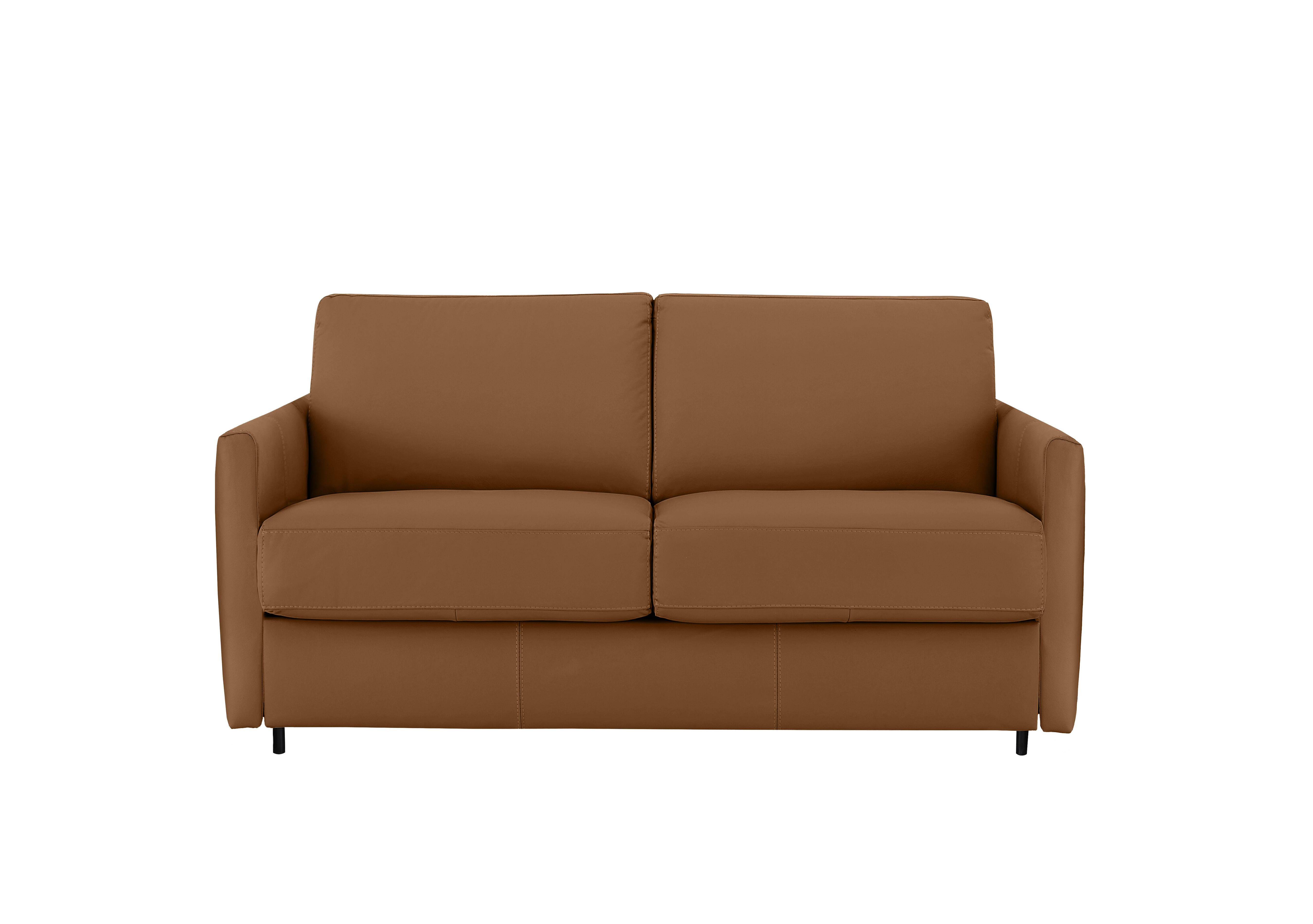 Alcova 2 Seater Leather Sofa Bed with Slim Arms in Mars Cognac 1608 on Furniture Village