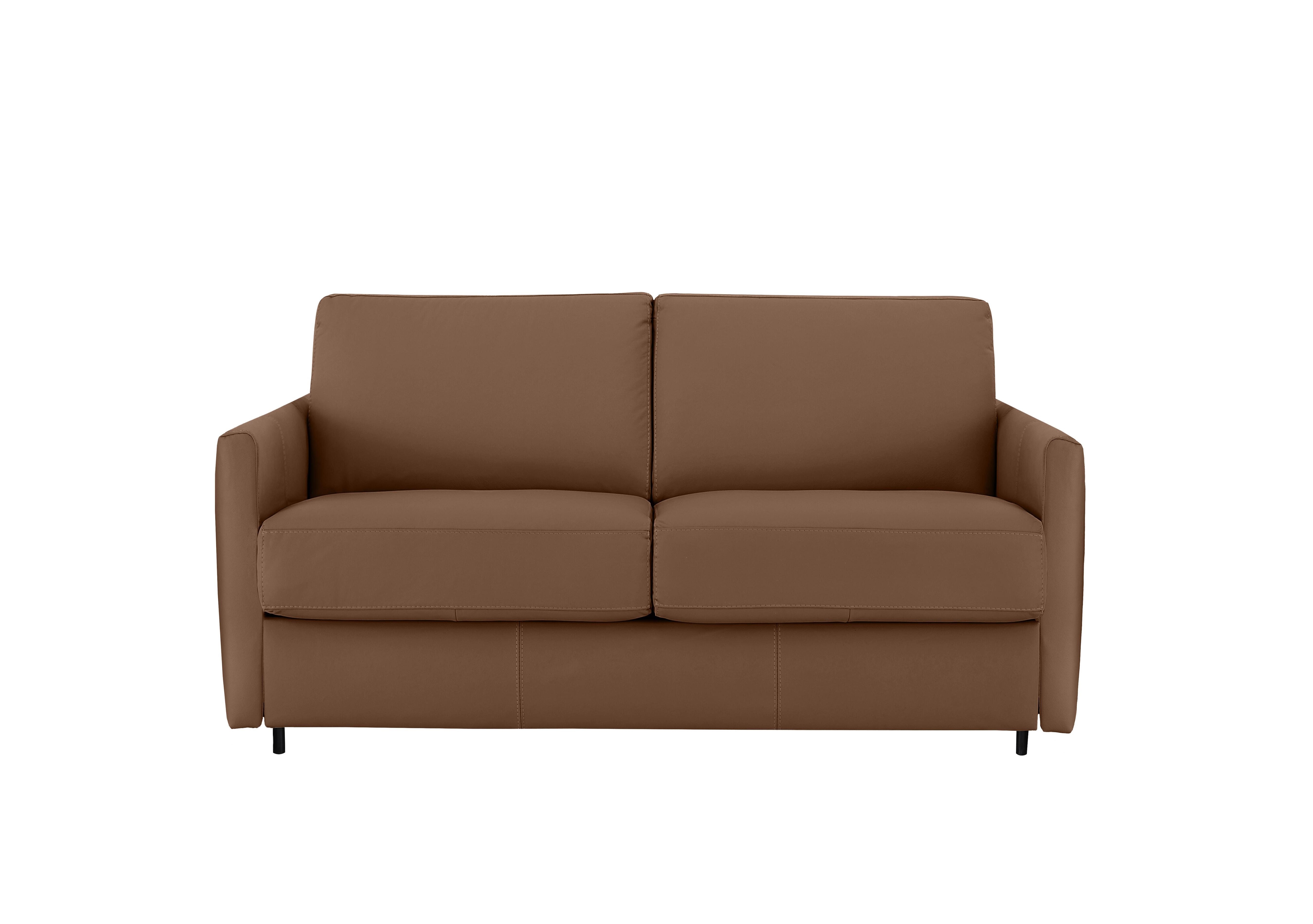 Alcova 2 Seater Leather Sofa Bed with Slim Arms in Torello Cuoio 372 on Furniture Village