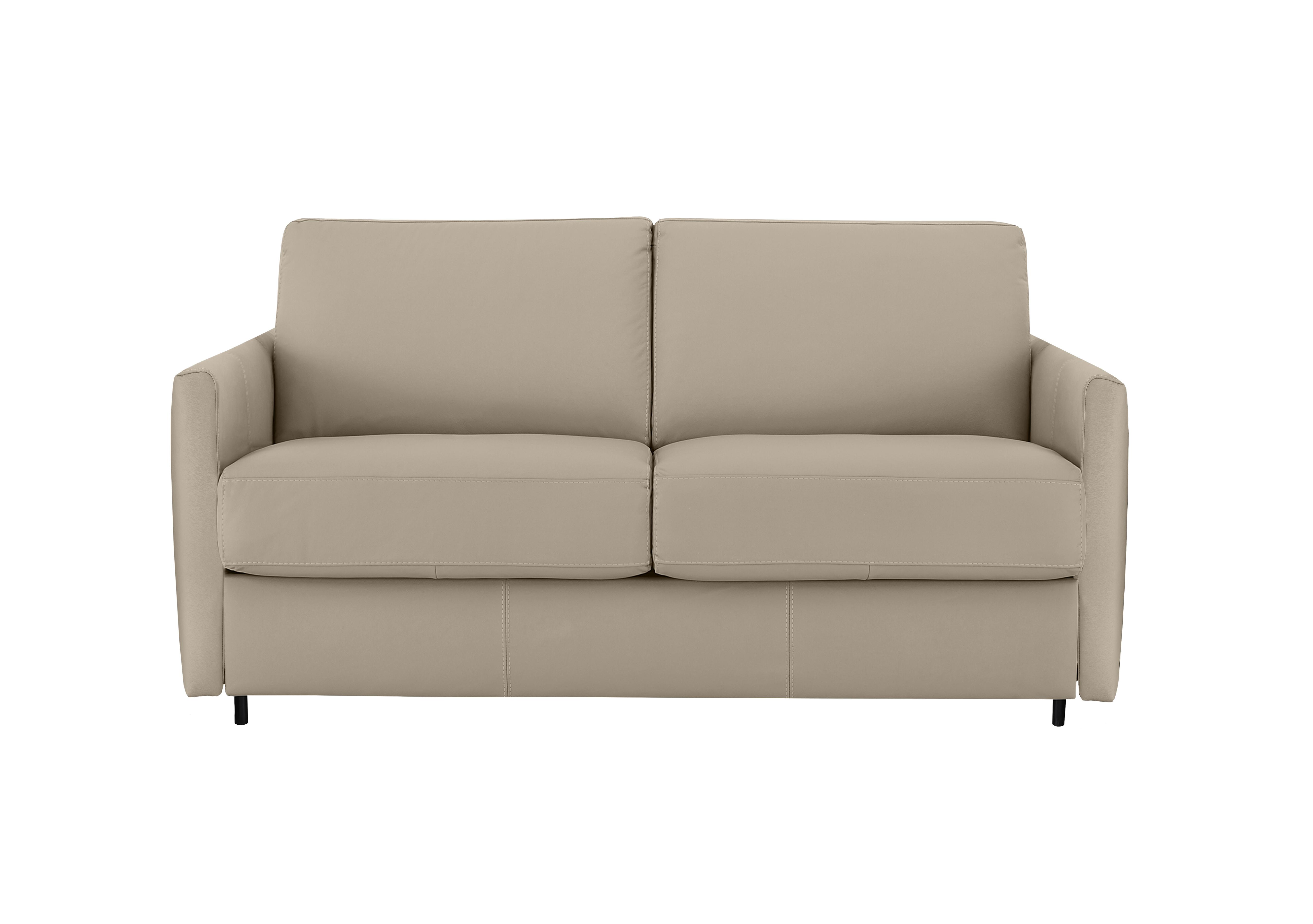 Alcova 2 Seater Leather Sofa Bed with Slim Arms in Torello Fango 352 on Furniture Village
