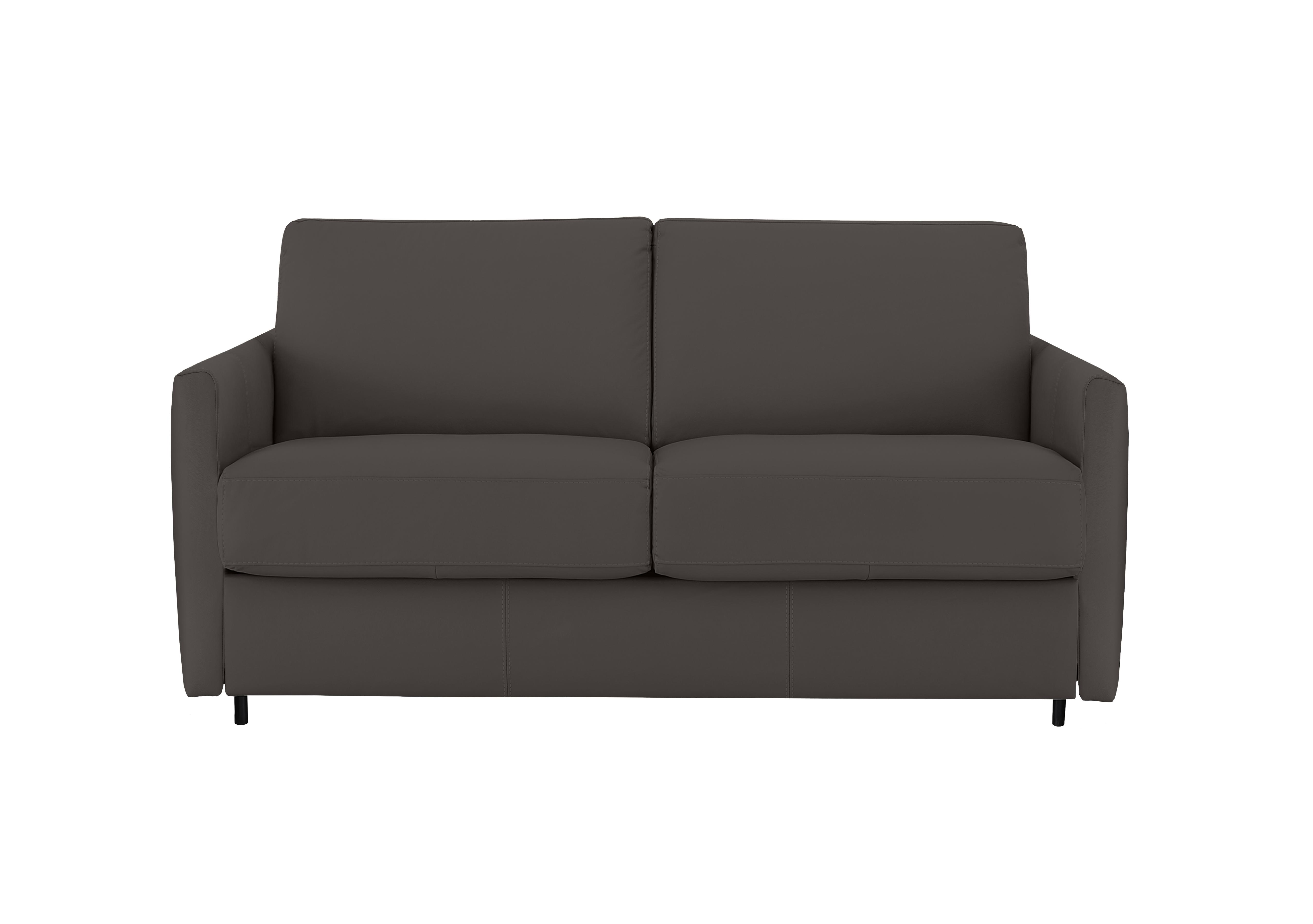 Alcova 2 Seater Leather Sofa Bed with Slim Arms in Torello Grigio Scuro 327 on Furniture Village