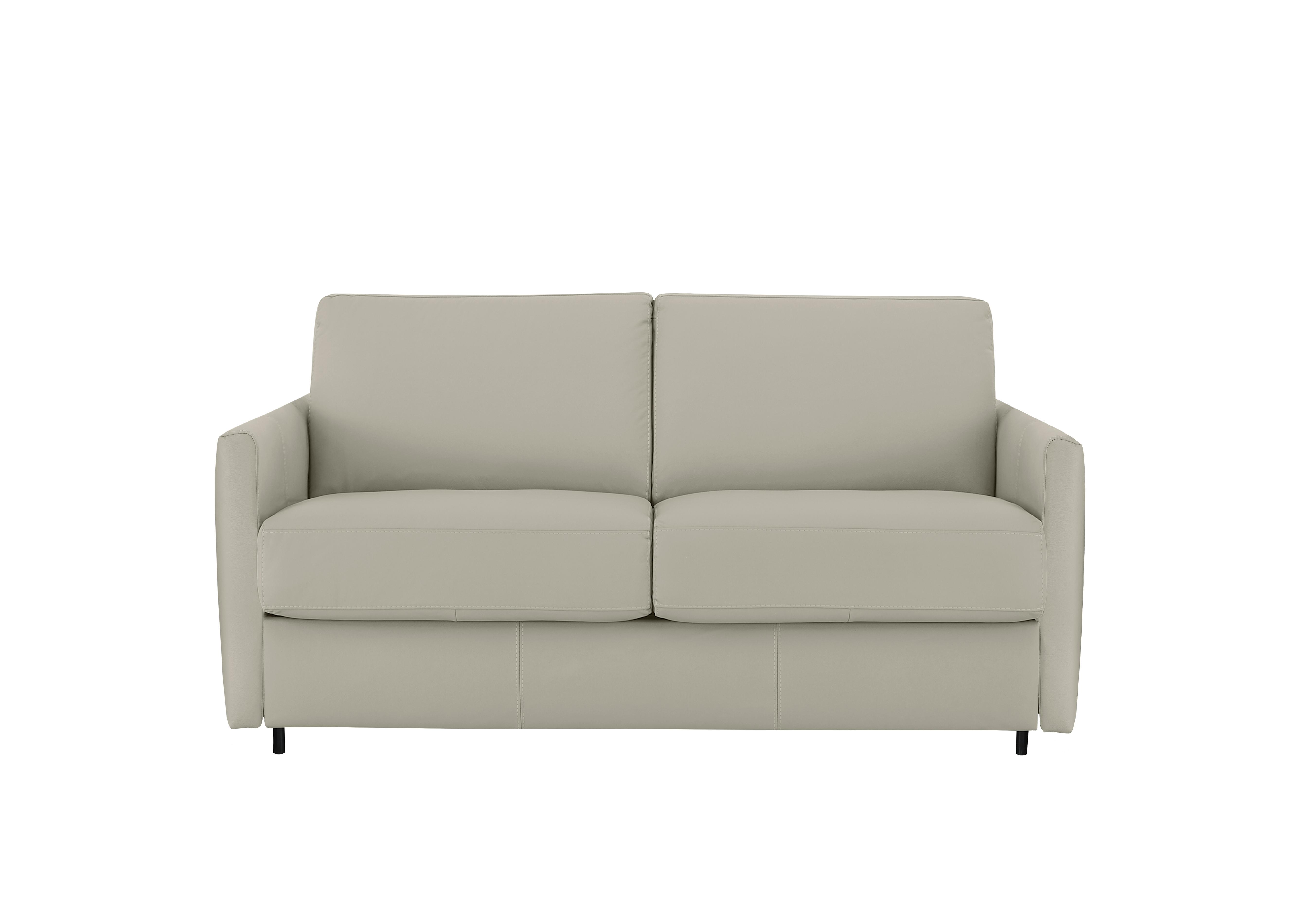 Alcova 2 Seater Leather Sofa Bed with Slim Arms in Torello Ice 371 on Furniture Village