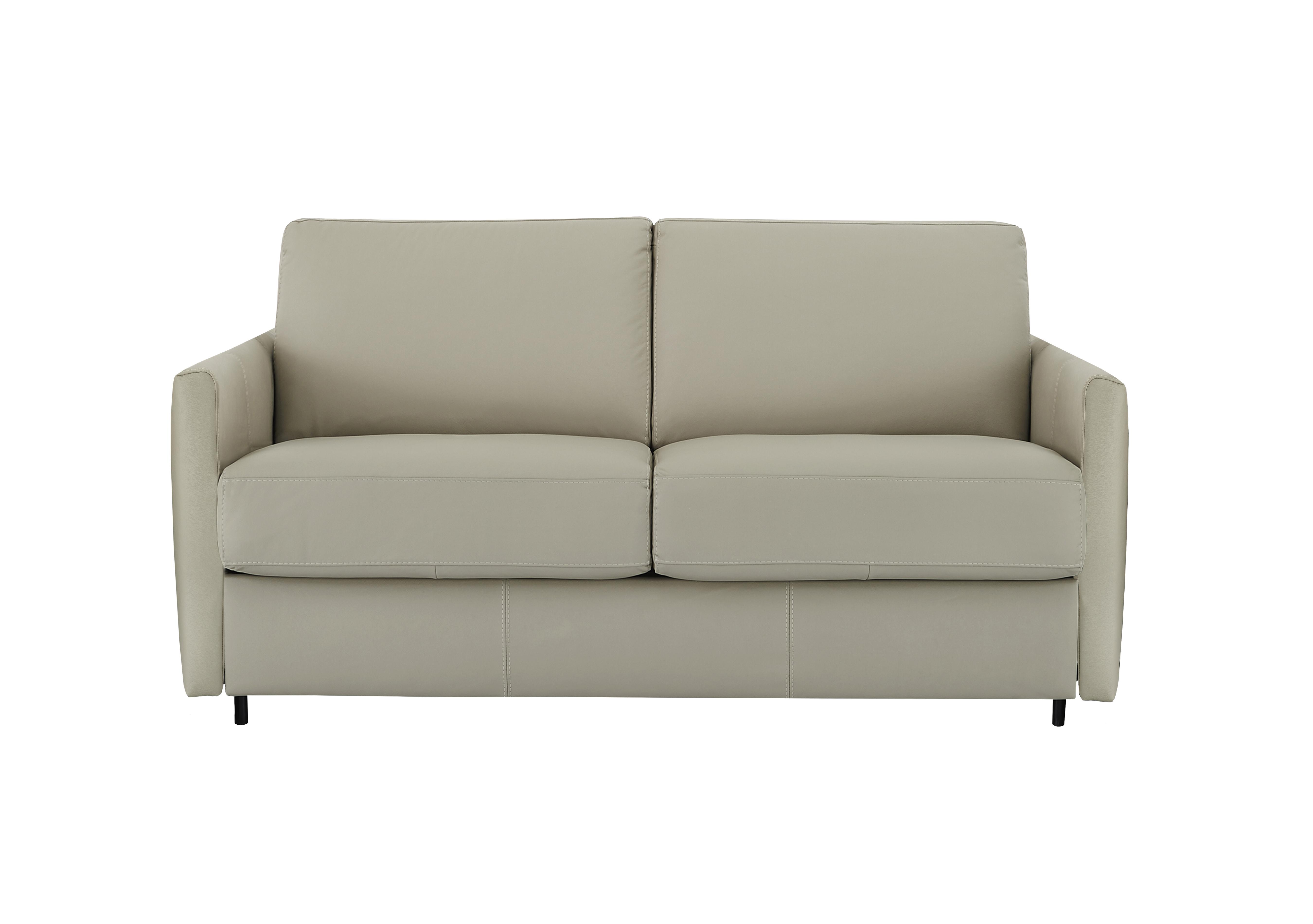Alcova 2 Seater Leather Sofa Bed with Slim Arms in Torello Tortora 328 on Furniture Village