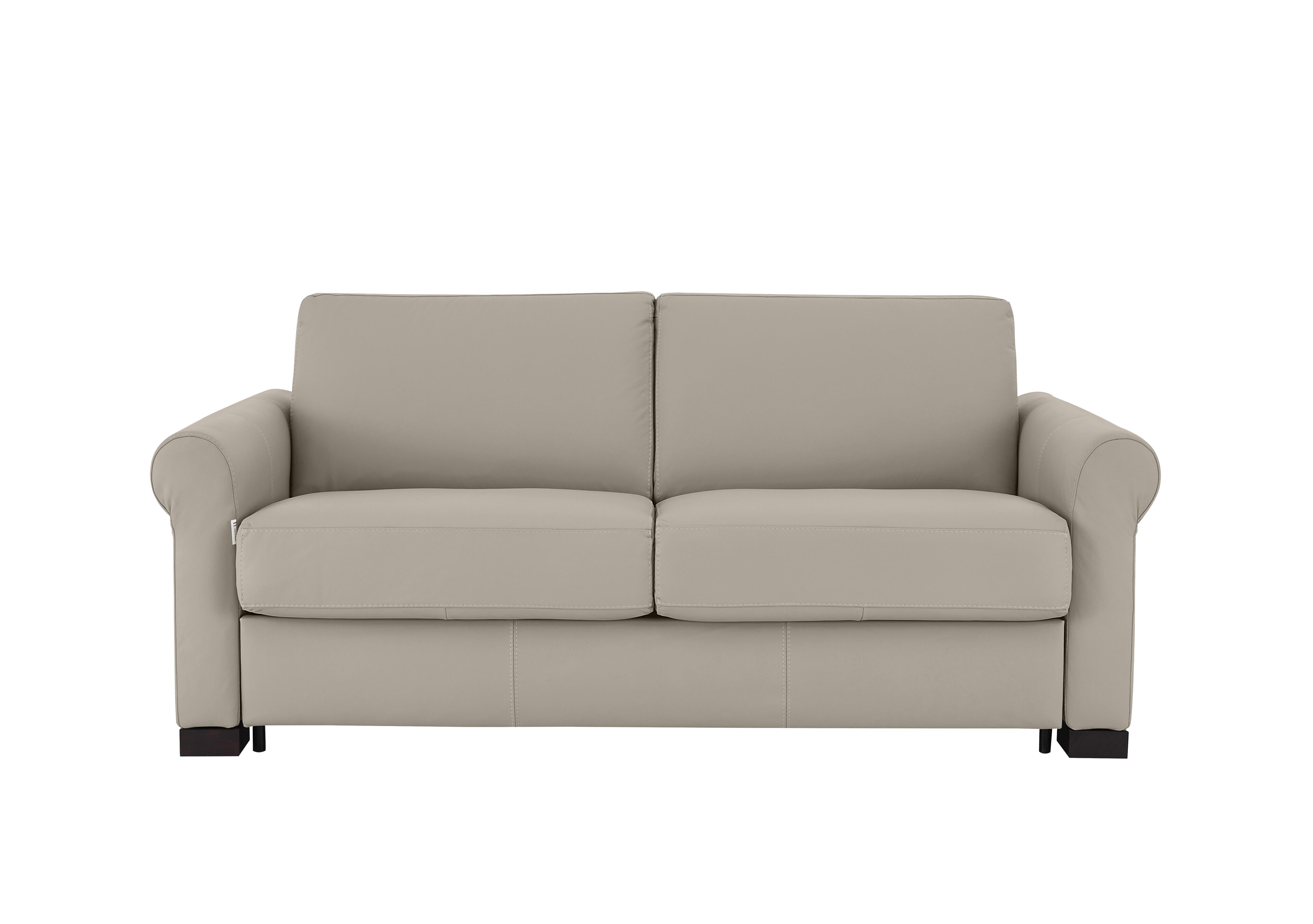 Alcova 2.5 Seater Leather Sofa Bed with Scroll Arms in Torello Fango 352 on Furniture Village