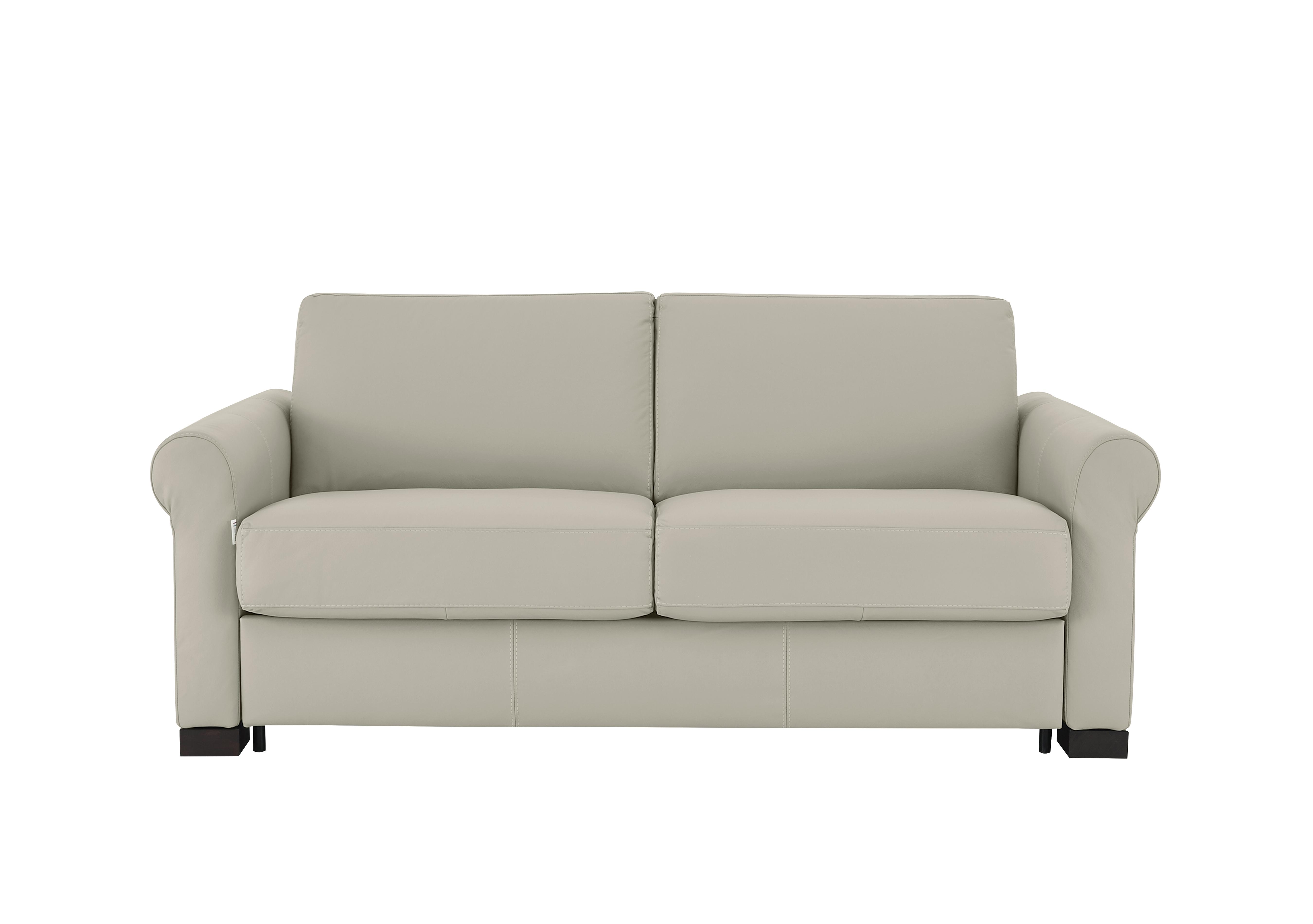 Alcova 2.5 Seater Leather Sofa Bed with Scroll Arms in Torello Ice 371 on Furniture Village