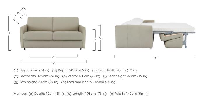 Alcova 2.5 Seater Leather Sofa Bed with Slim Arms in  on Furniture Village