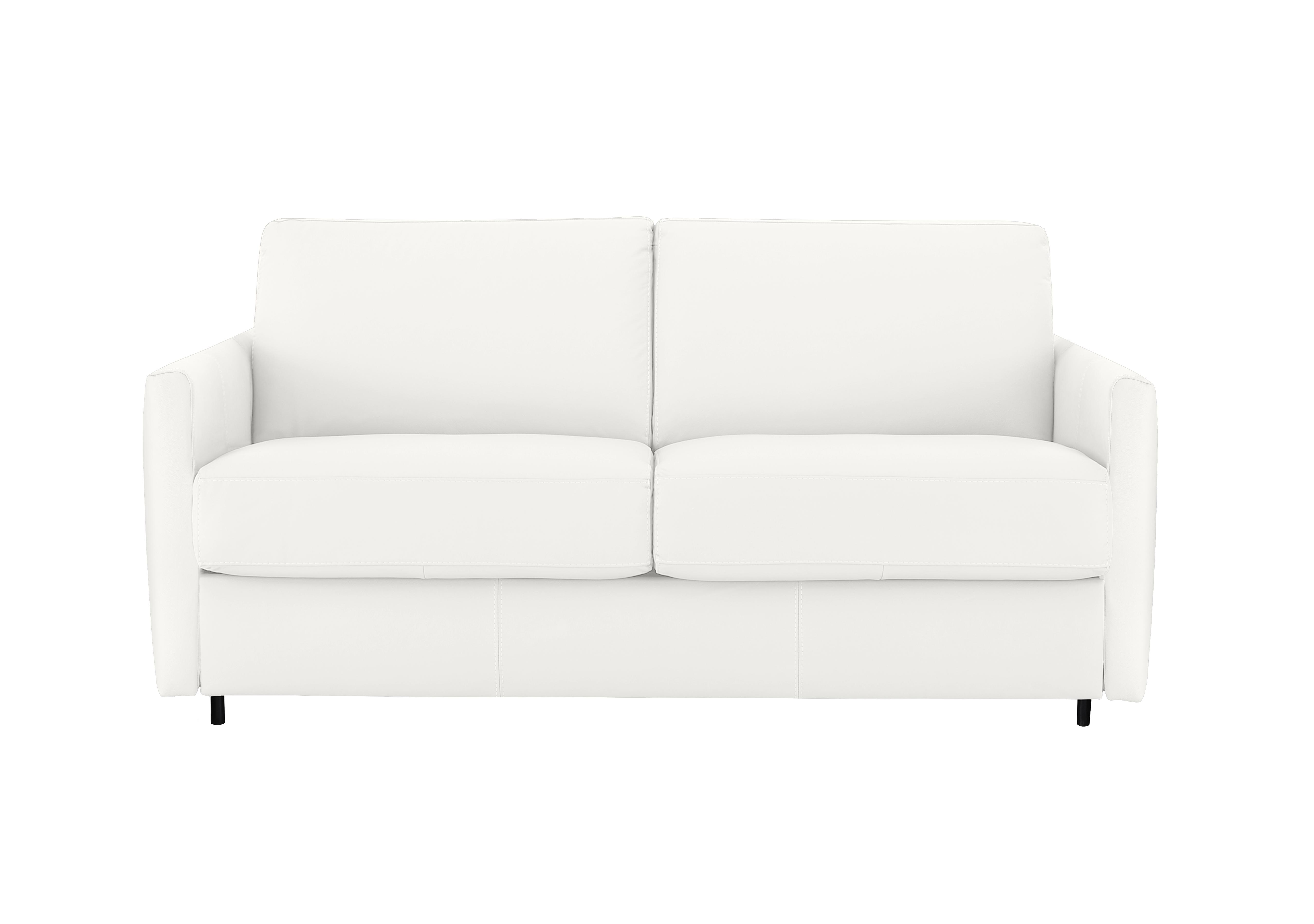 Alcova 2.5 Seater Leather Sofa Bed with Slim Arms in Botero Bianco 2153 on Furniture Village