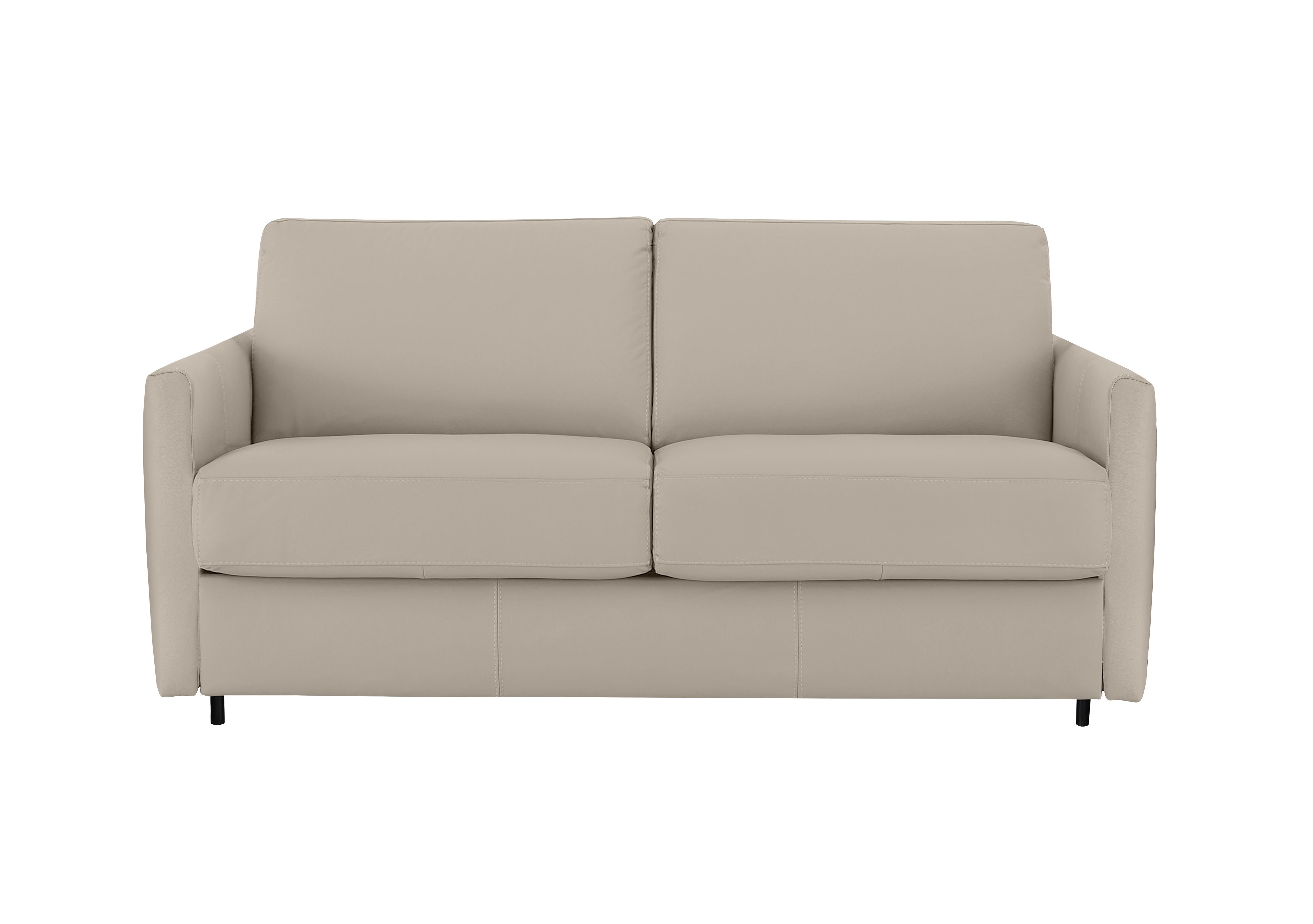 Alcova 2.5 Seater Leather Sofa Bed with Slim Arms in Botero Crema 2156 on Furniture Village