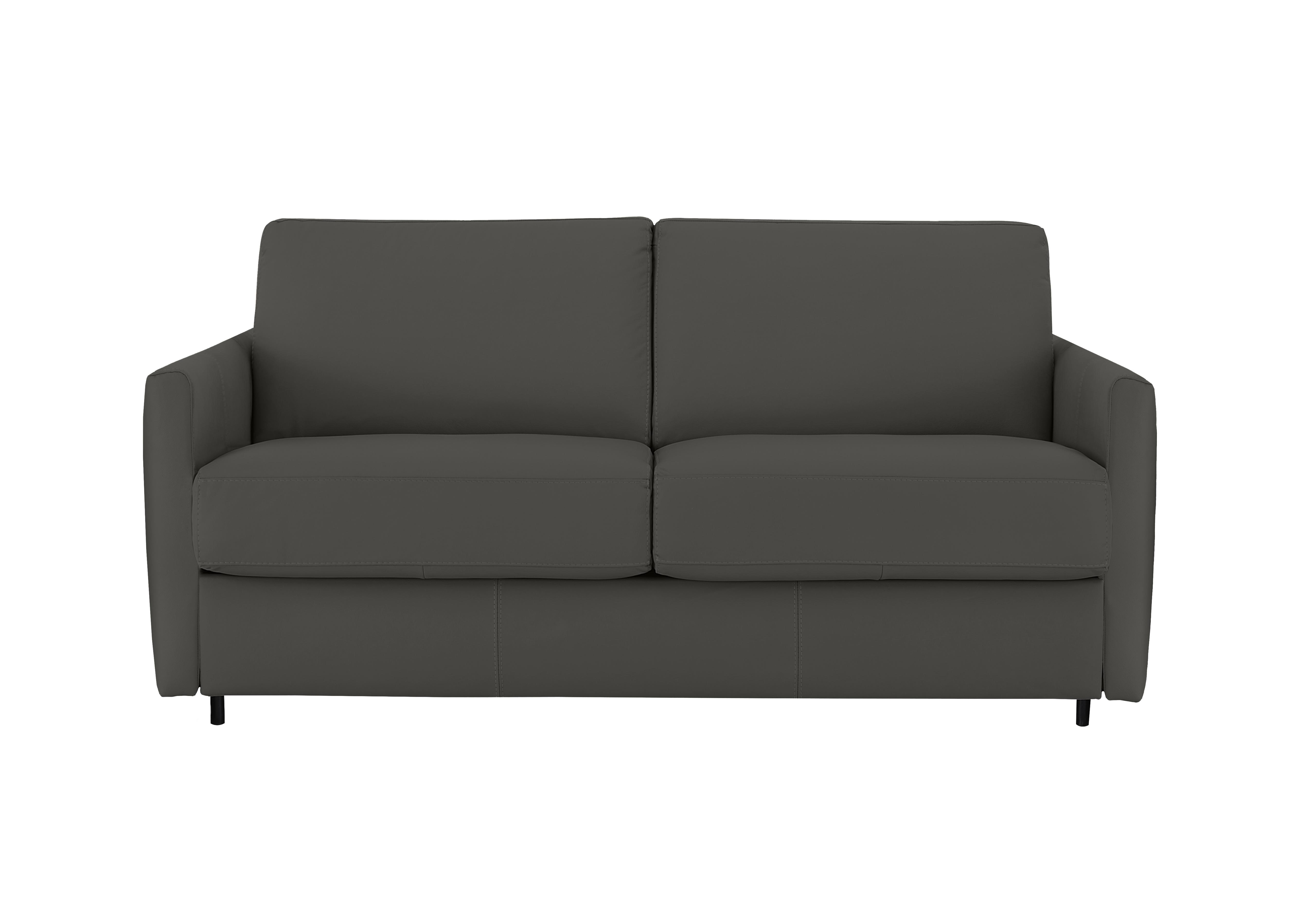 Alcova 2.5 Seater Leather Sofa Bed with Slim Arms in Botero Grigio 2162 on Furniture Village