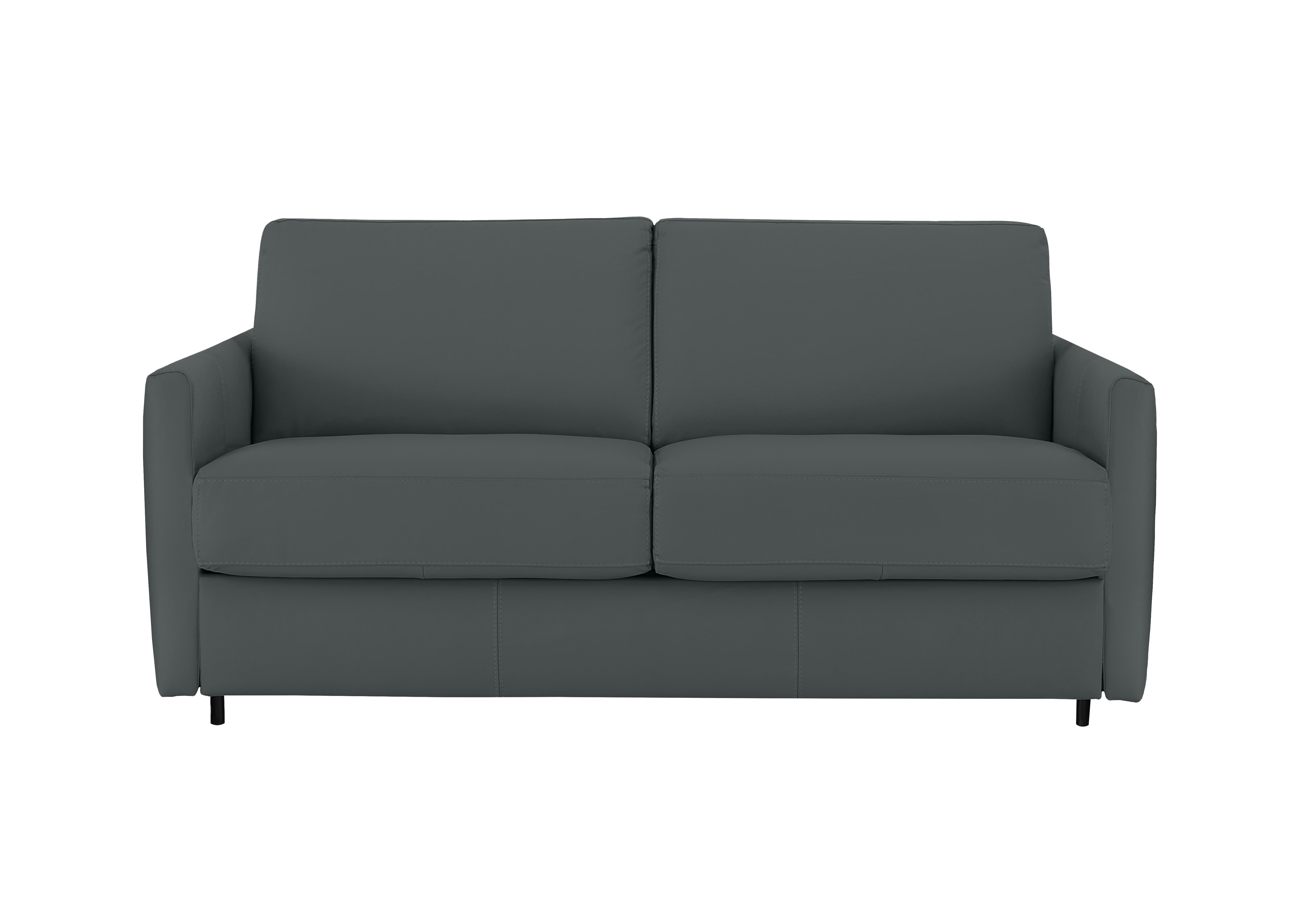 Alcova 2.5 Seater Leather Sofa Bed with Slim Arms in Botero Ottanio 2155 on Furniture Village