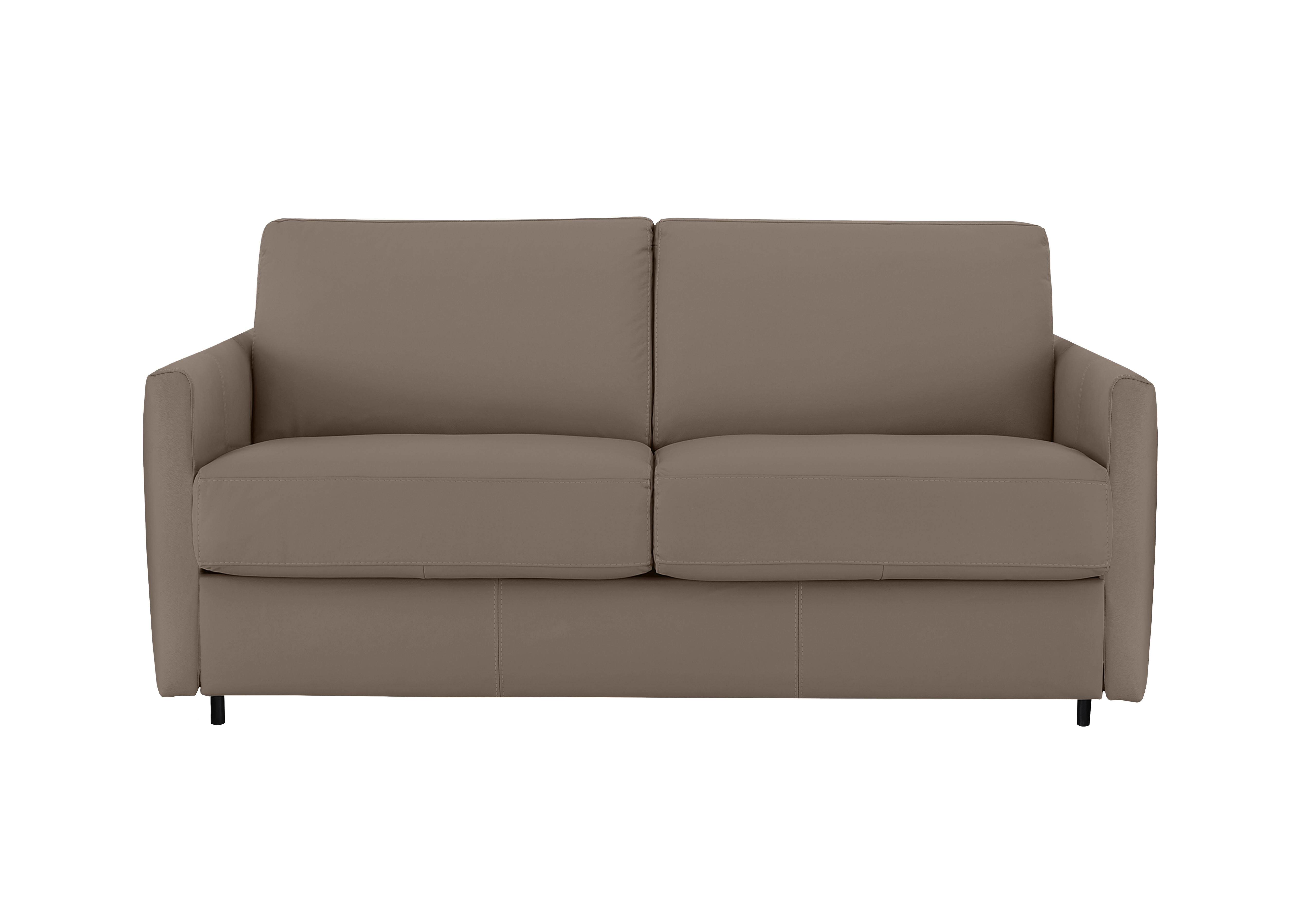 Alcova 2.5 Seater Leather Sofa Bed with Slim Arms in Botero Taupe 2152 on Furniture Village