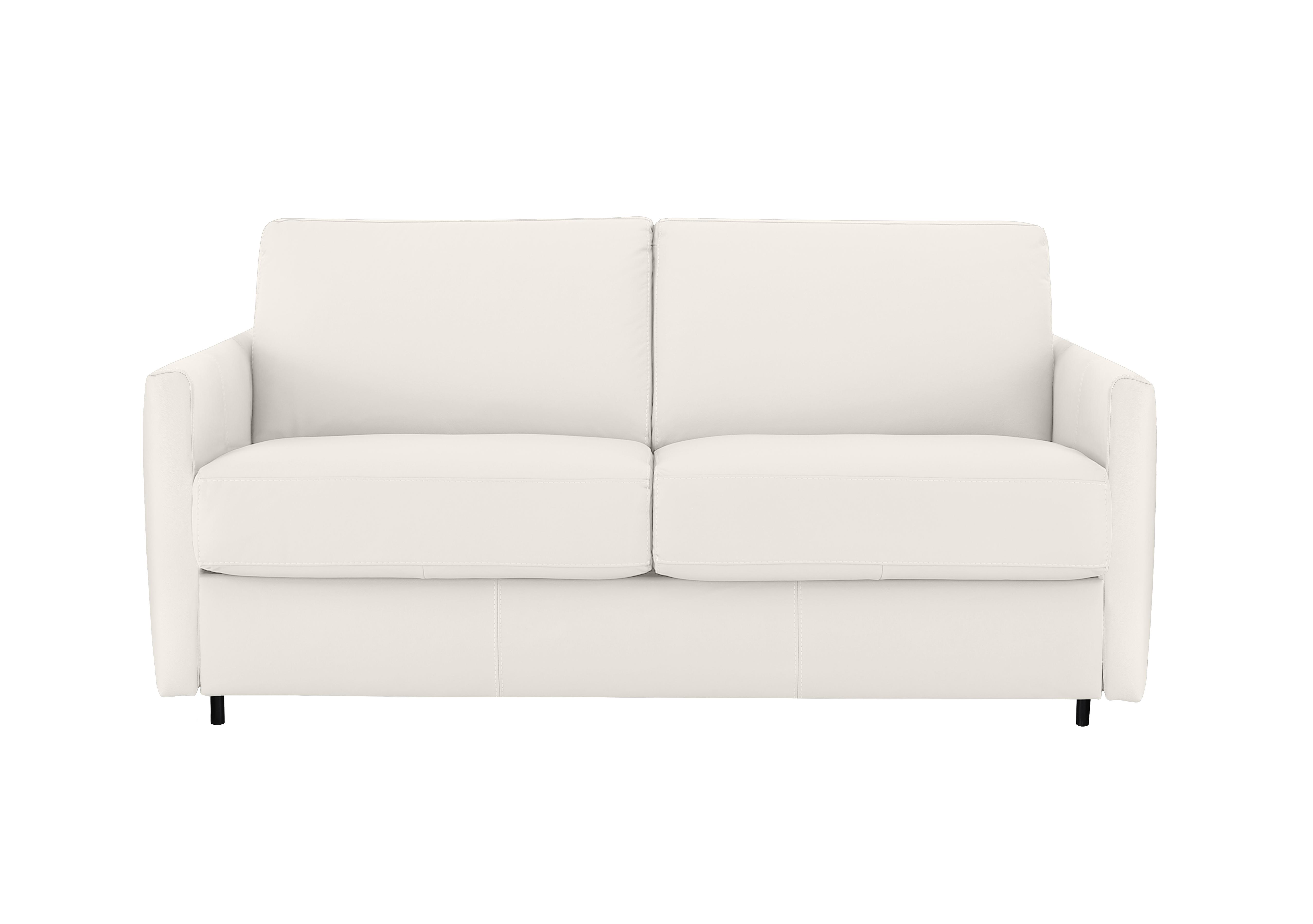 Alcova 2.5 Seater Leather Sofa Bed with Slim Arms in Torello Bianco 93 on Furniture Village