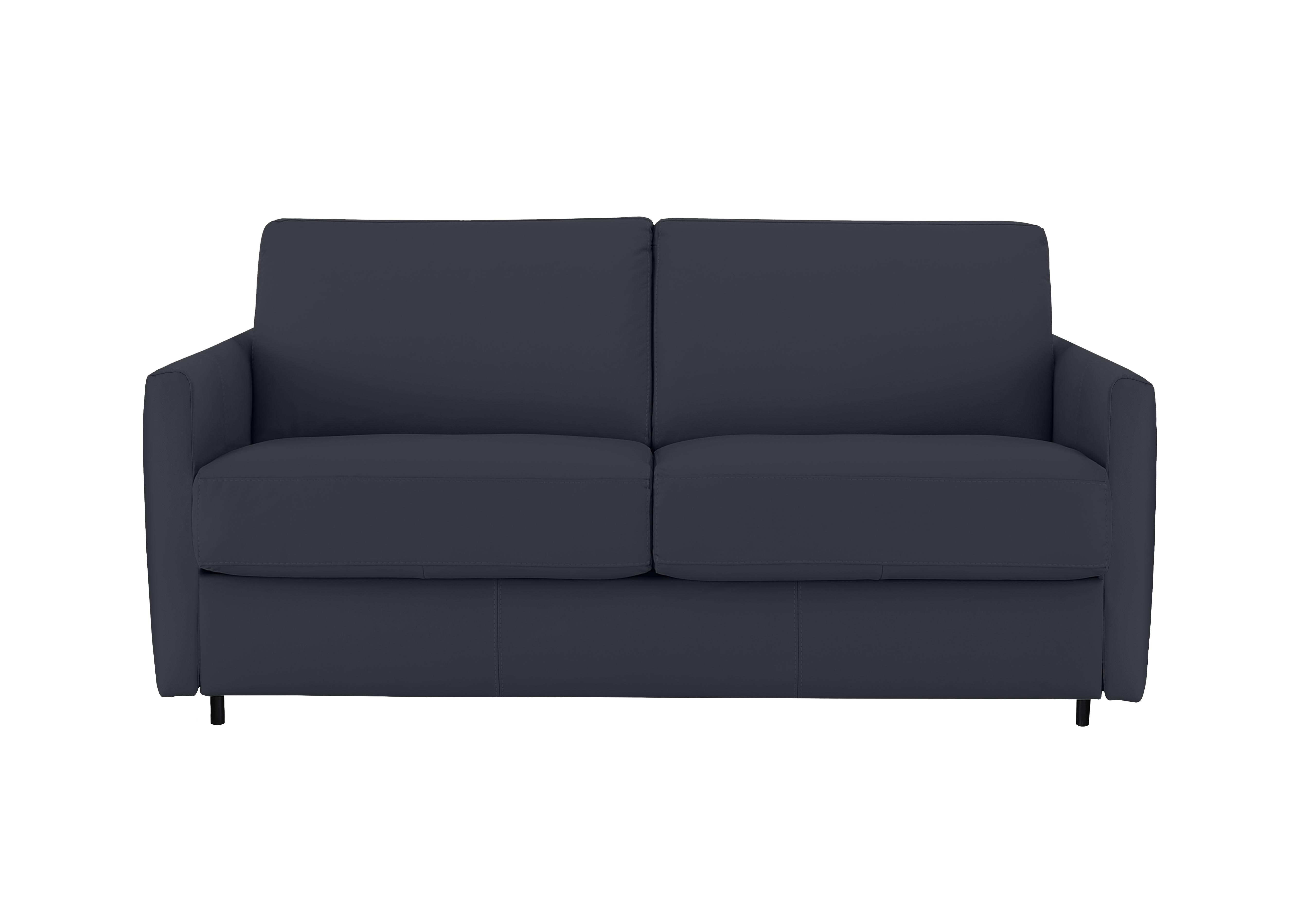 Alcova 2.5 Seater Leather Sofa Bed with Slim Arms in Torello Blu 81 on Furniture Village