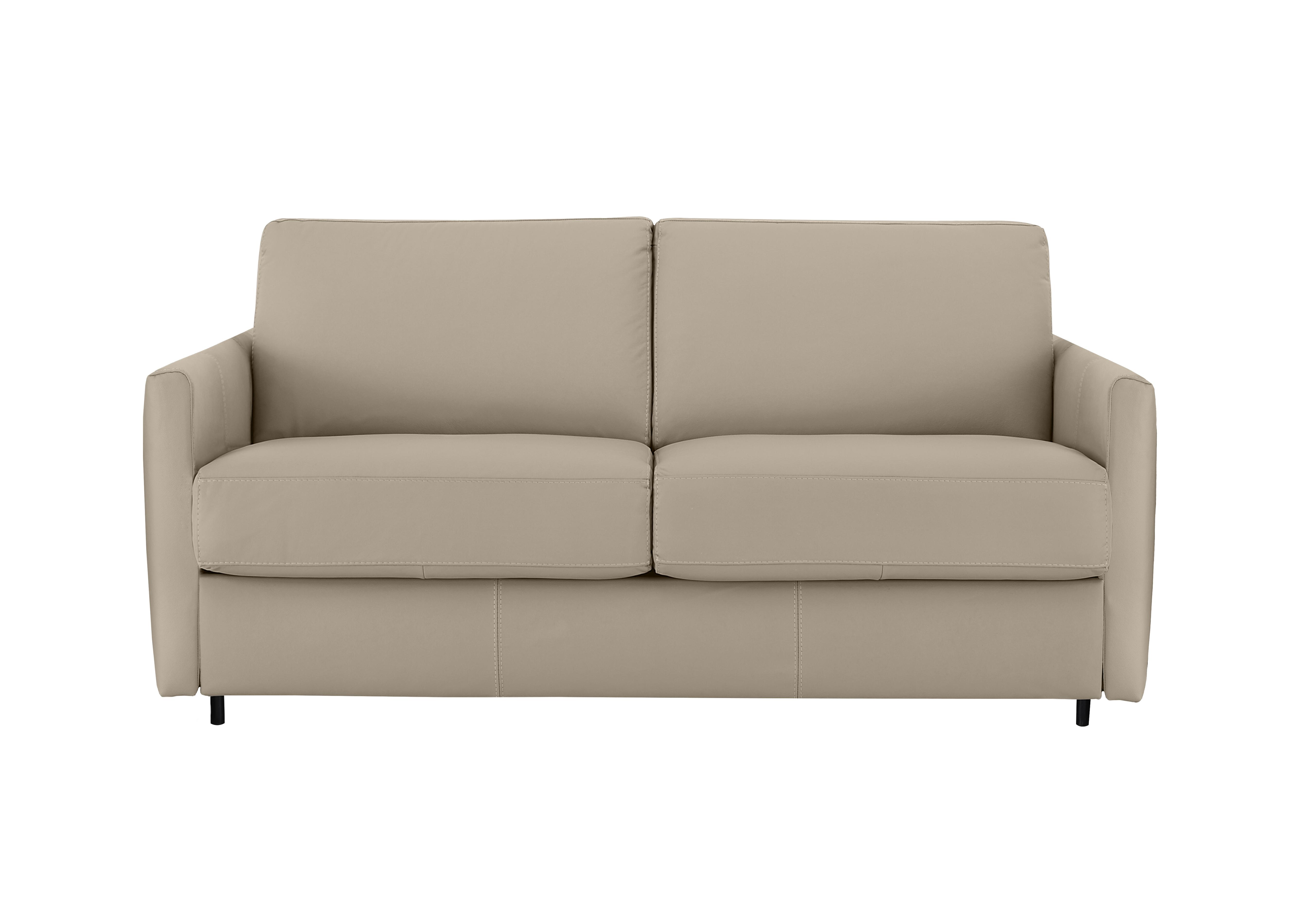 Alcova 2.5 Seater Leather Sofa Bed with Slim Arms in Torello Fango 352 on Furniture Village