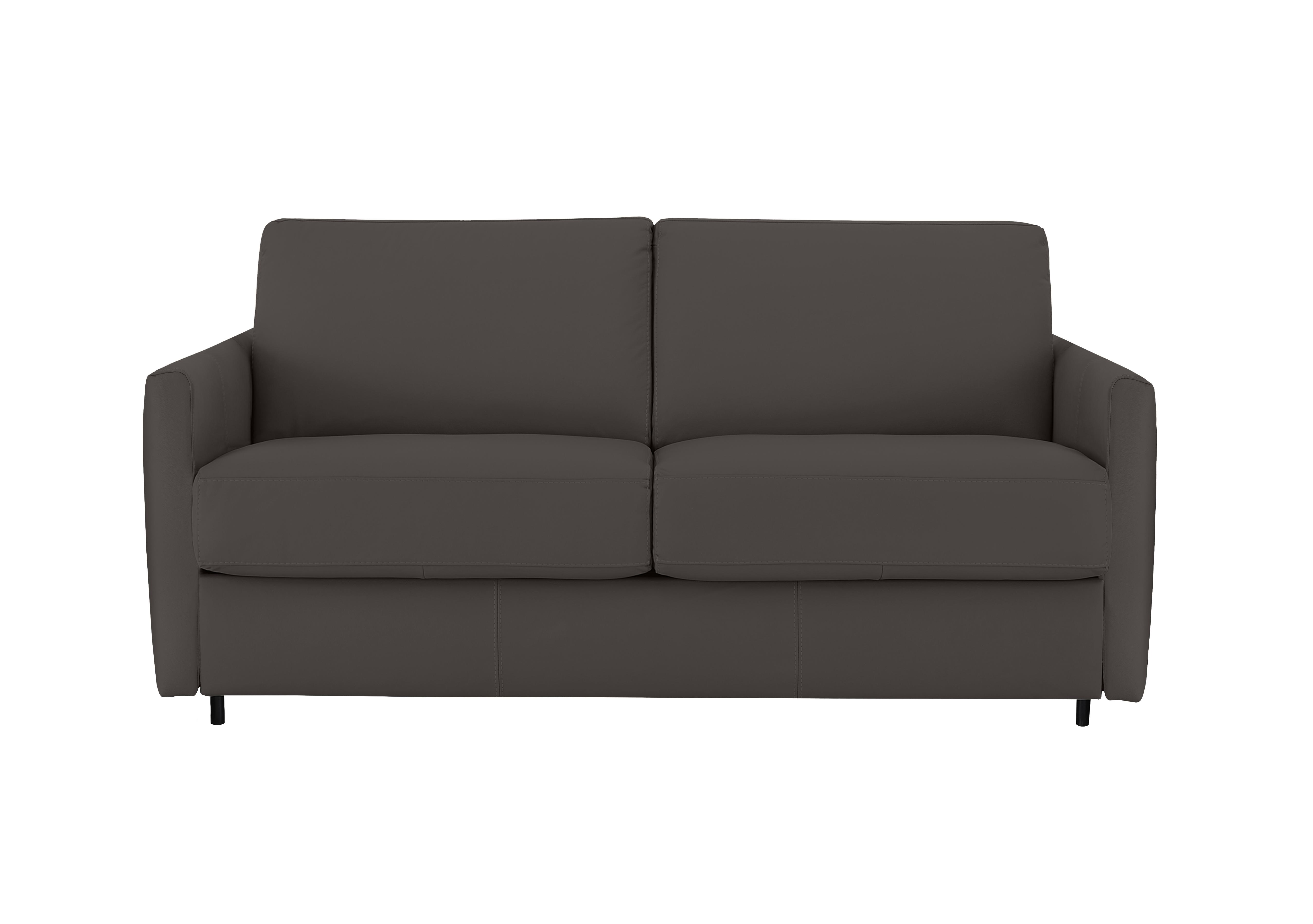 Alcova 2.5 Seater Leather Sofa Bed with Slim Arms in Torello Grigio Scuro 327 on Furniture Village