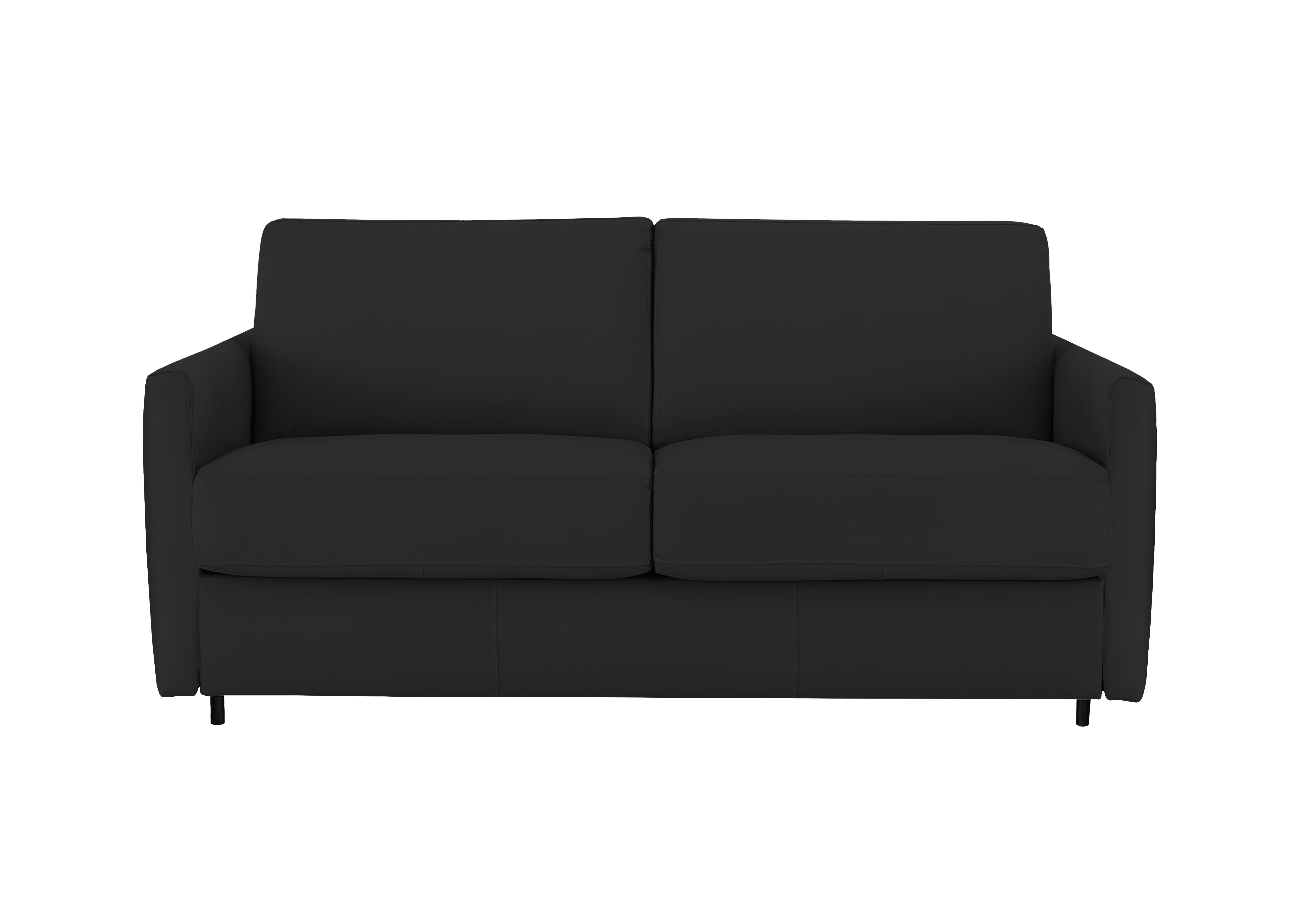 Alcova 2.5 Seater Leather Sofa Bed with Slim Arms in Torello Nero 71 on Furniture Village