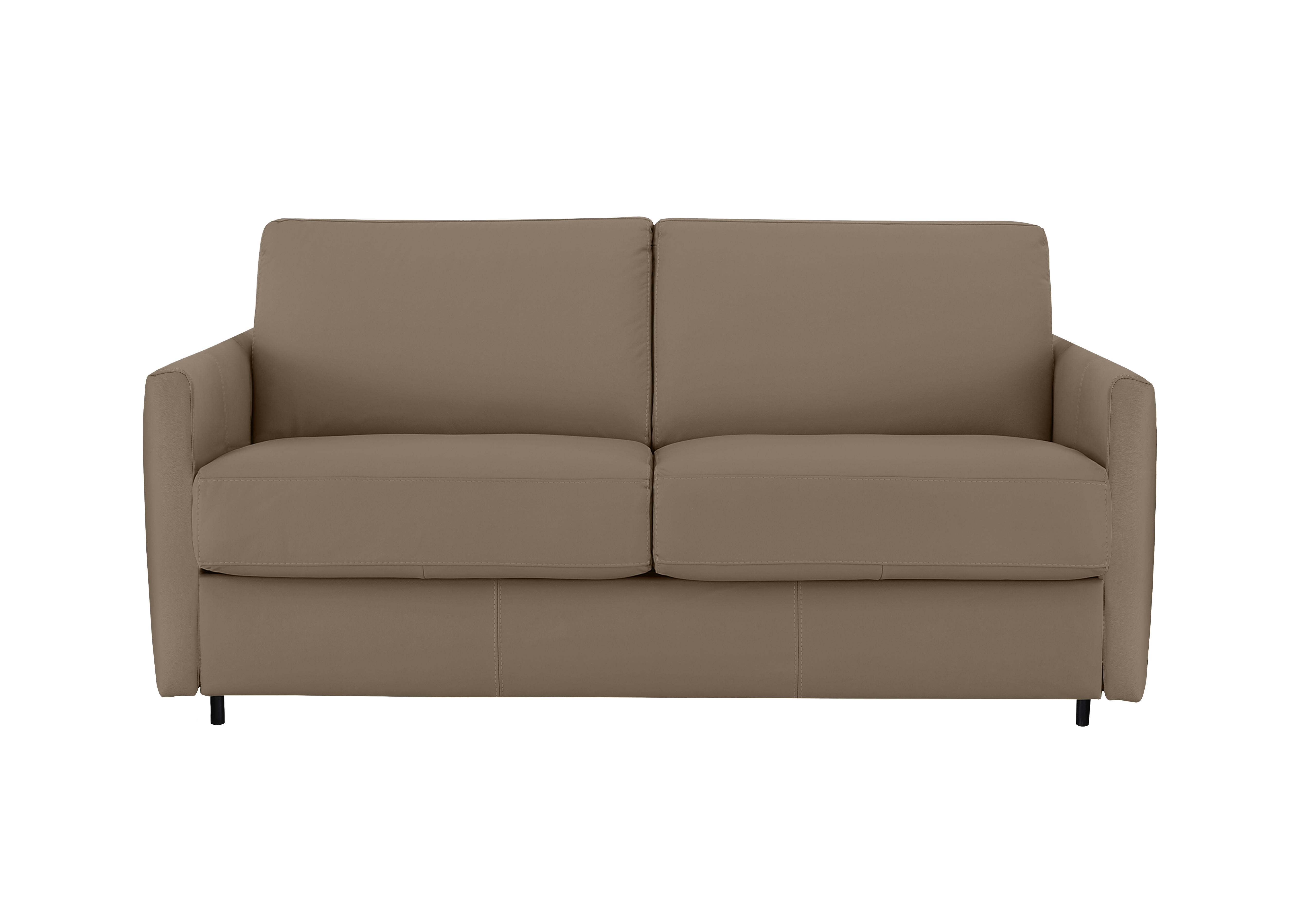 Alcova 2.5 Seater Leather Sofa Bed with Slim Arms in Torello Taupe 312 on Furniture Village