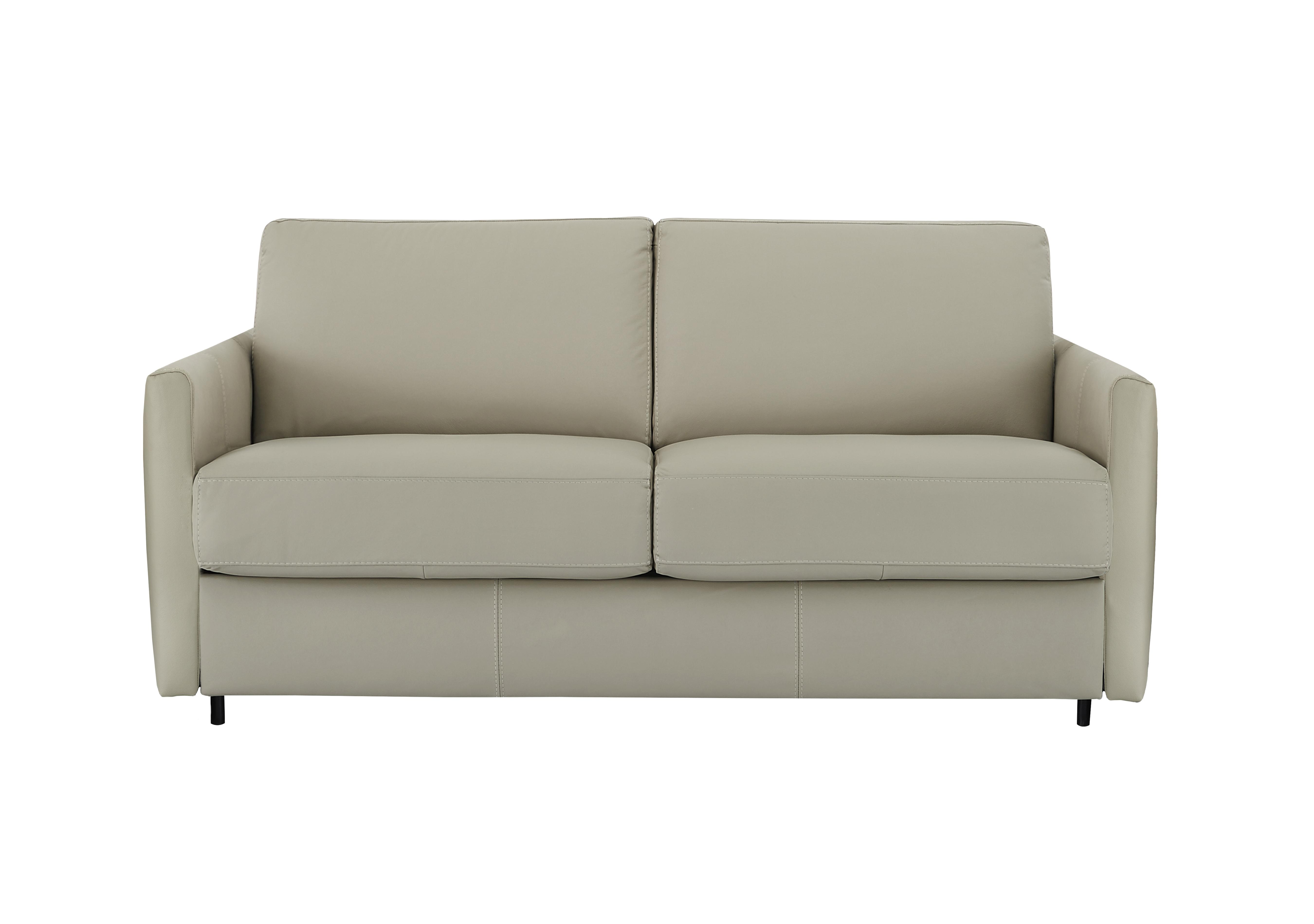 Alcova 2.5 Seater Leather Sofa Bed with Slim Arms in Torello Tortora 328 on Furniture Village