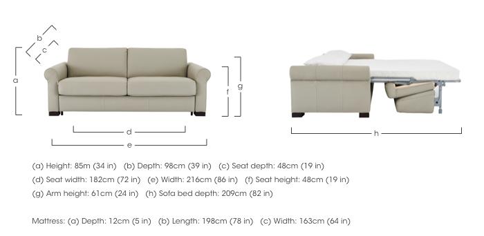 Alcova 3 Seater Leather Sofa Bed with Scroll Arms in  on Furniture Village