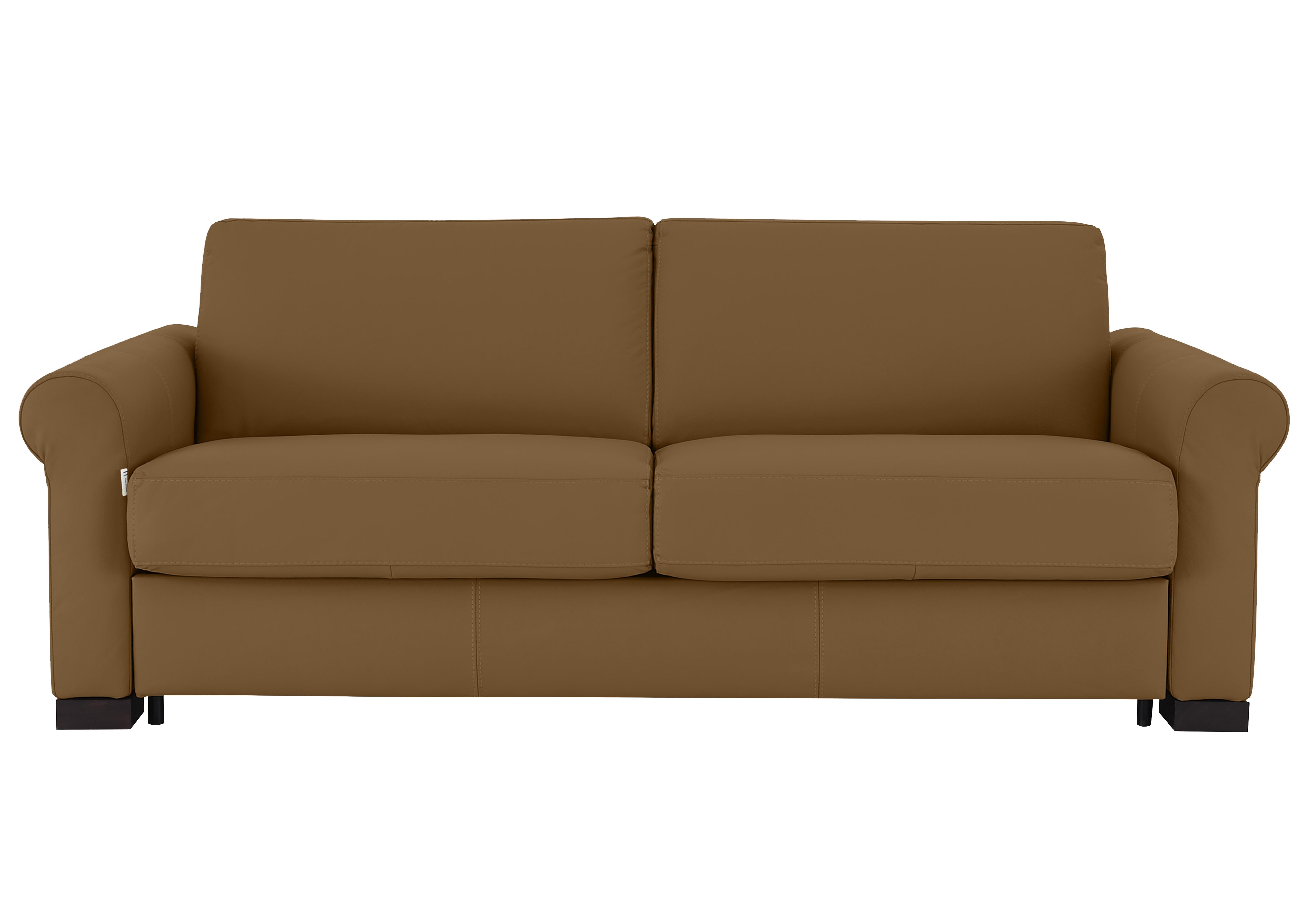 Alcova 3 Seater Leather Sofa Bed with Scroll Arms in Botero Cuoio 2151 on Furniture Village