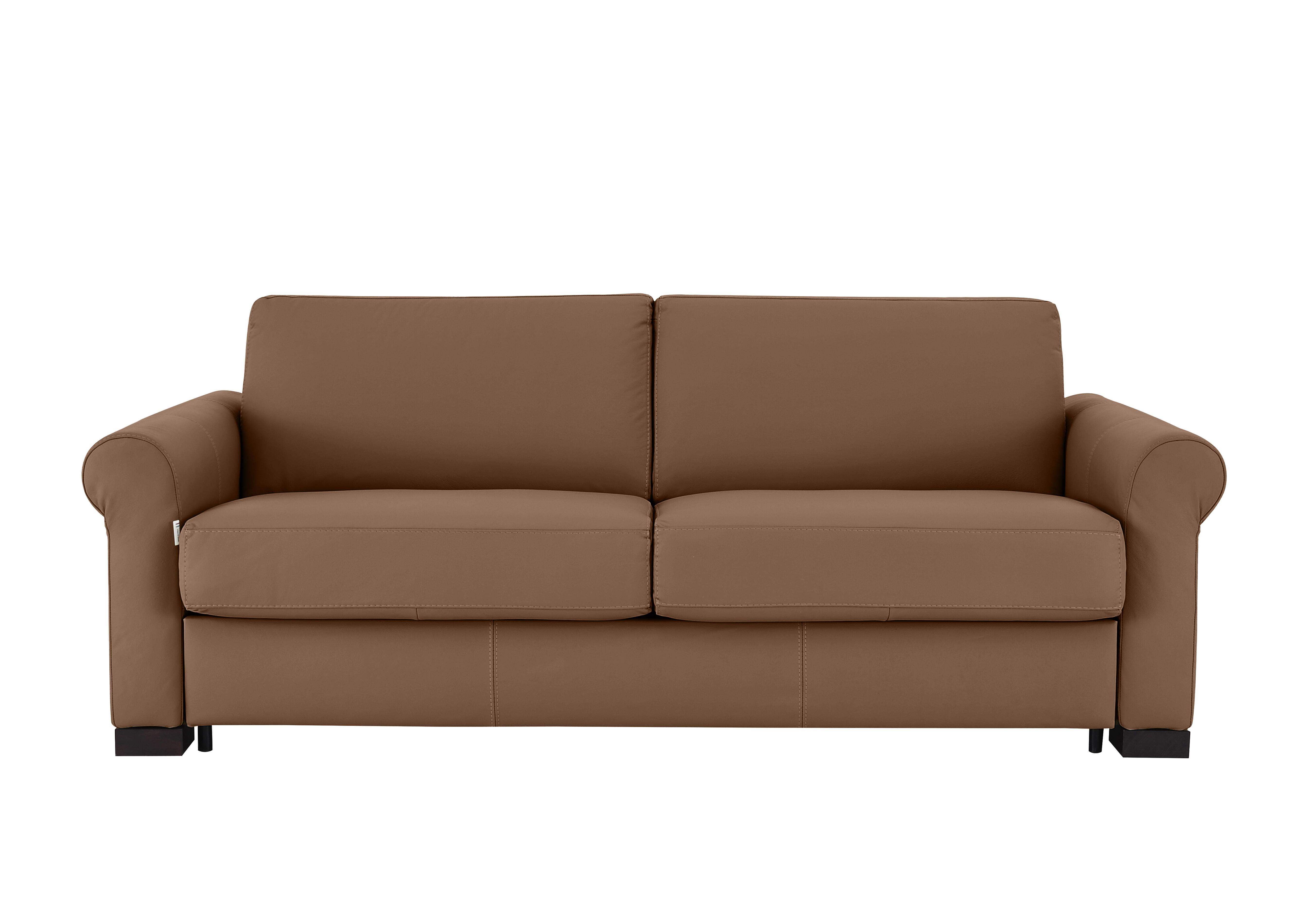 Alcova 3 Seater Leather Sofa Bed with Scroll Arms in Torello Cuoio 372 on Furniture Village