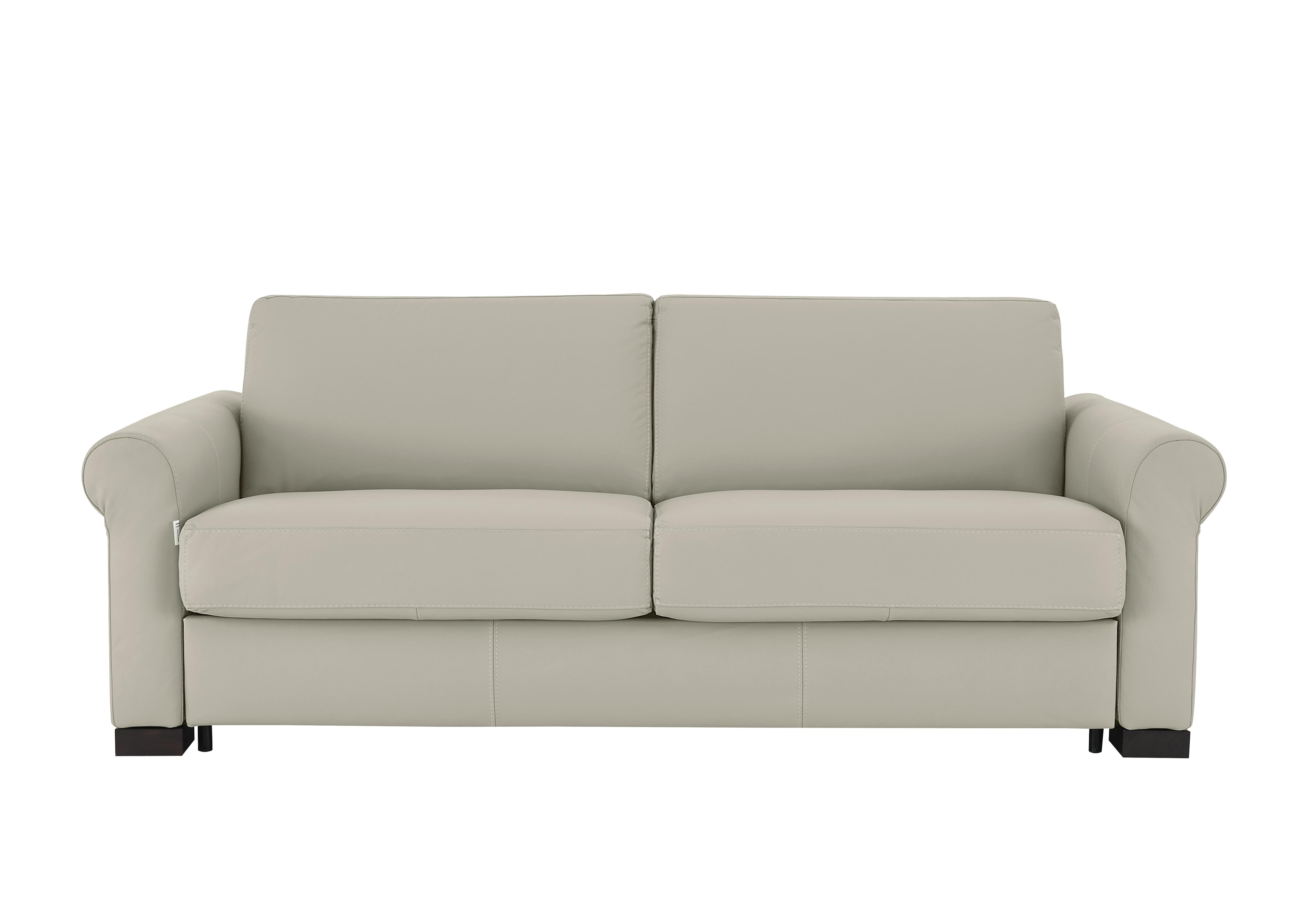 Alcova 3 Seater Leather Sofa Bed with Scroll Arms in Torello Ice 371 on Furniture Village