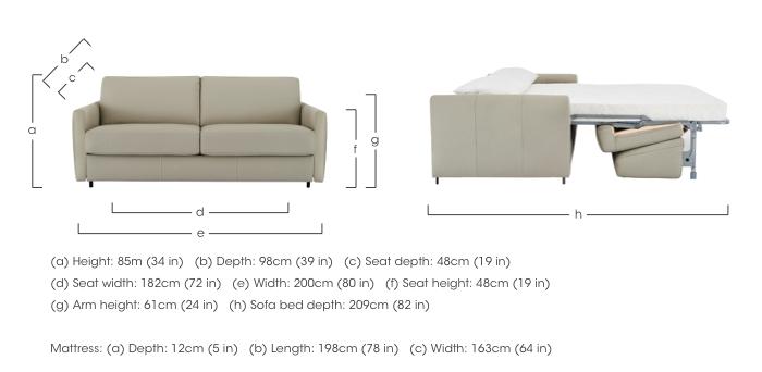 Alcova 3 Seater Leather Sofa Bed with Slim Arms in  on Furniture Village