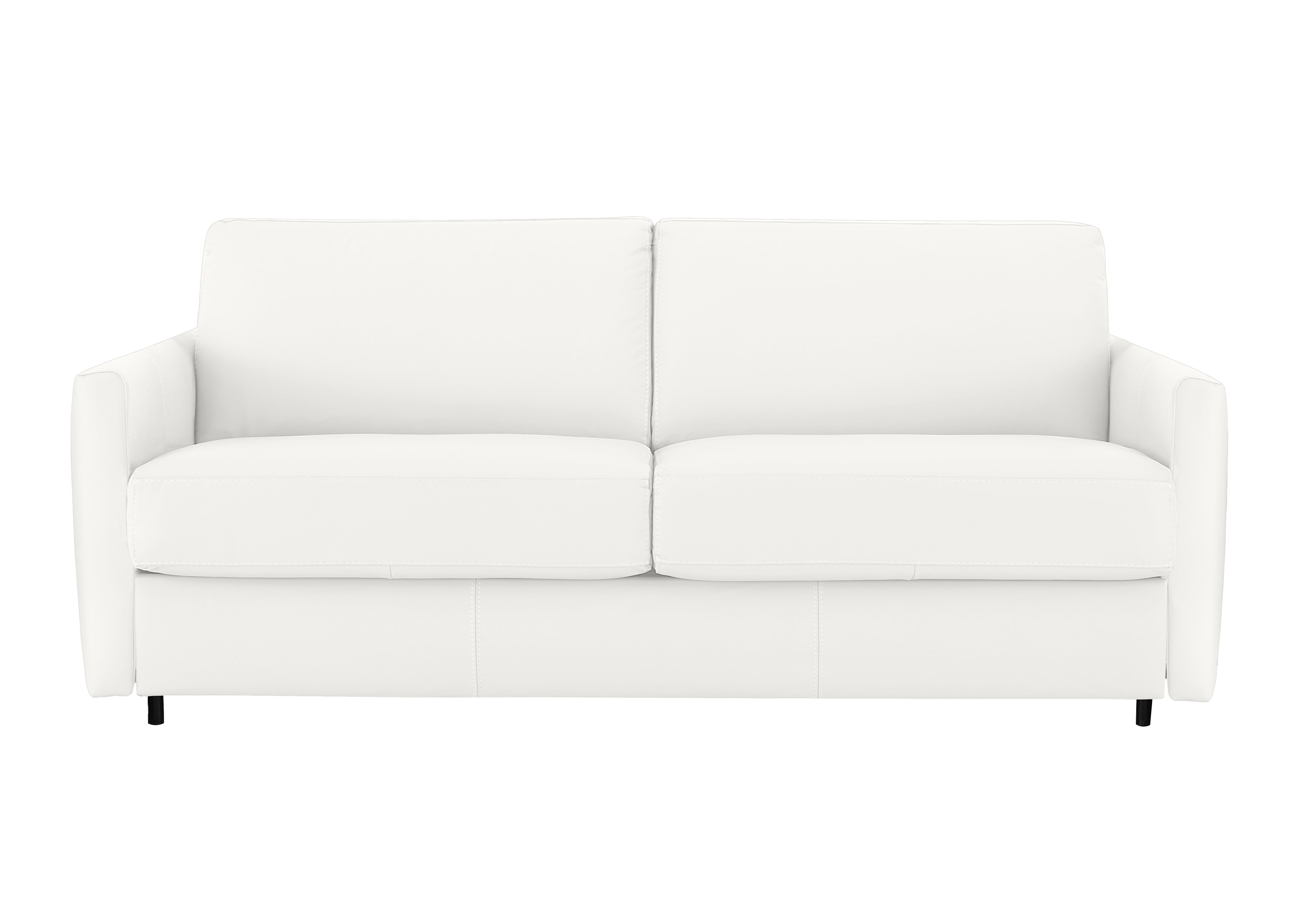 Alcova 3 Seater Leather Sofa Bed with Slim Arms in Botero Bianco 2153 on Furniture Village