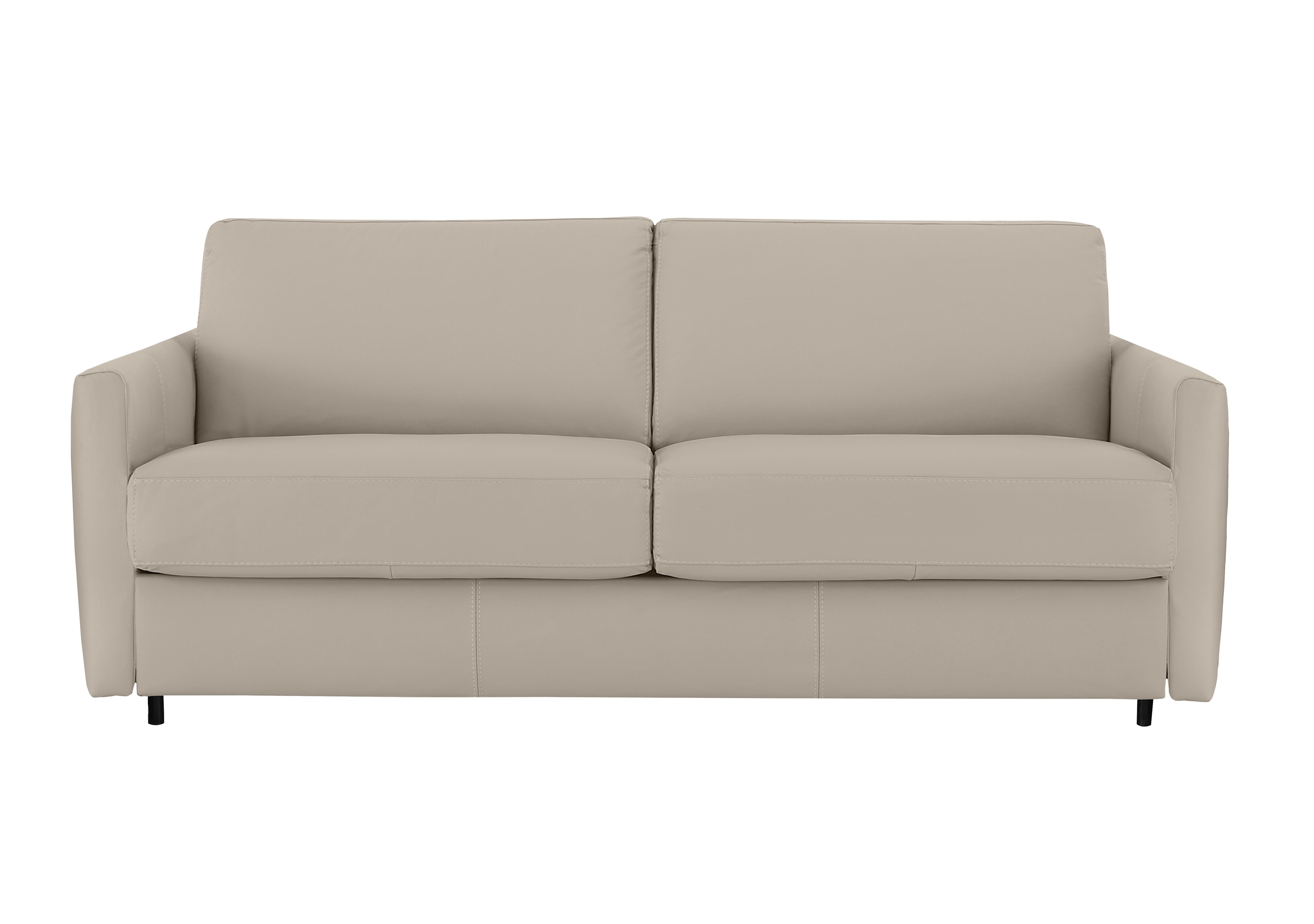 Alcova 3 Seater Leather Sofa Bed with Slim Arms in Botero Crema 2156 on Furniture Village