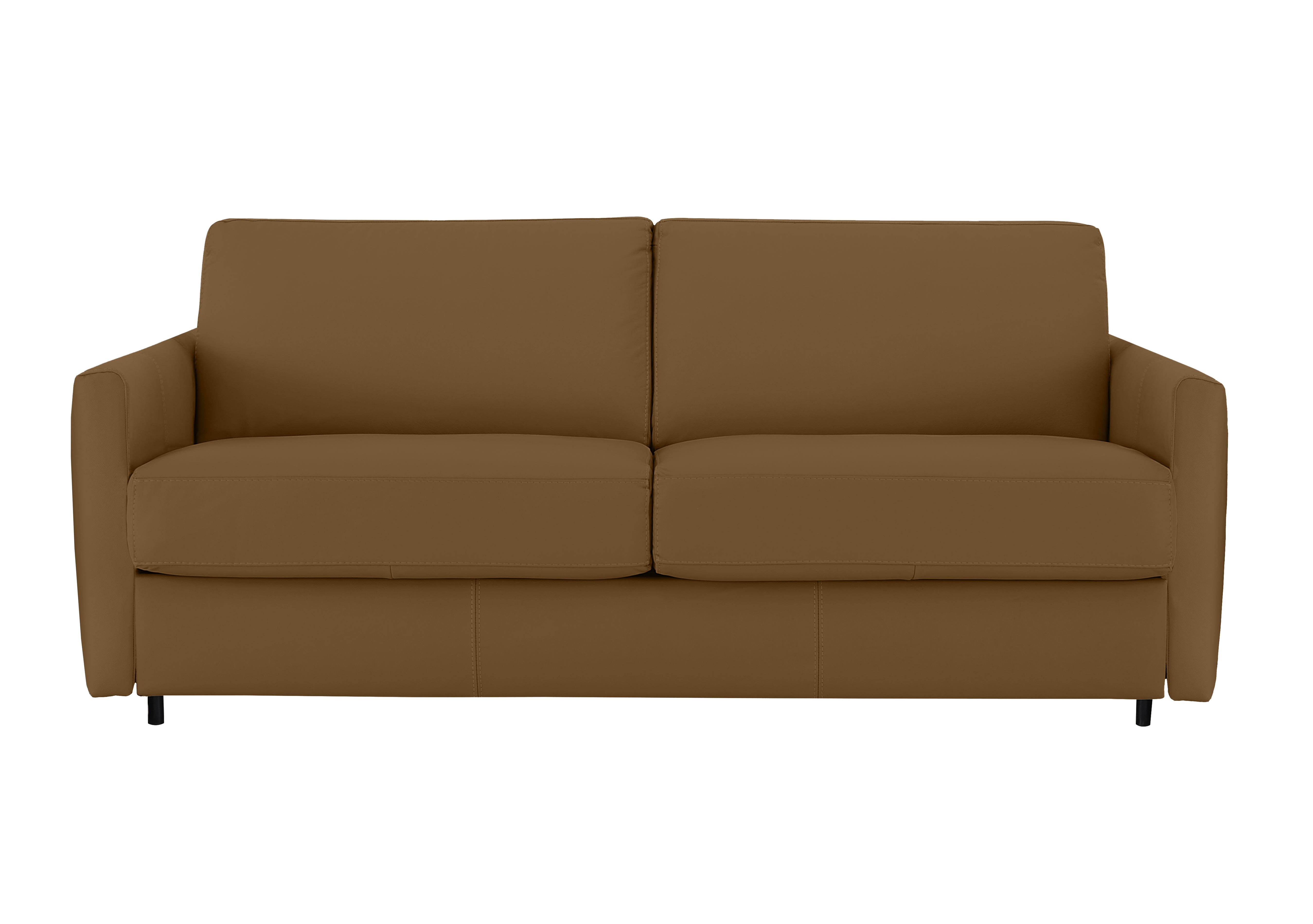 Alcova 3 Seater Leather Sofa Bed with Slim Arms in Botero Cuoio 2151 on Furniture Village