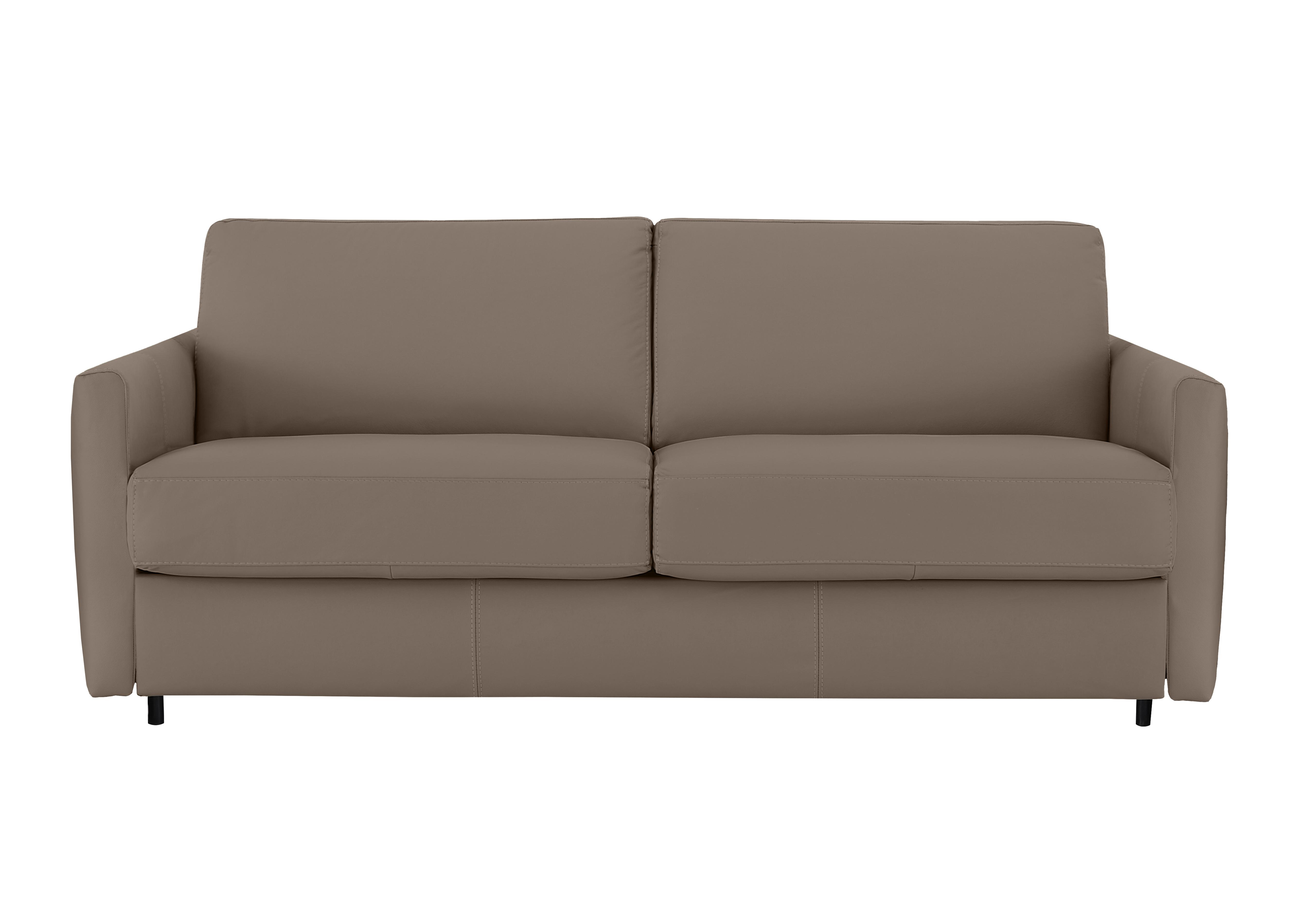 Alcova 3 Seater Leather Sofa Bed with Slim Arms in Botero Taupe 2152 on Furniture Village