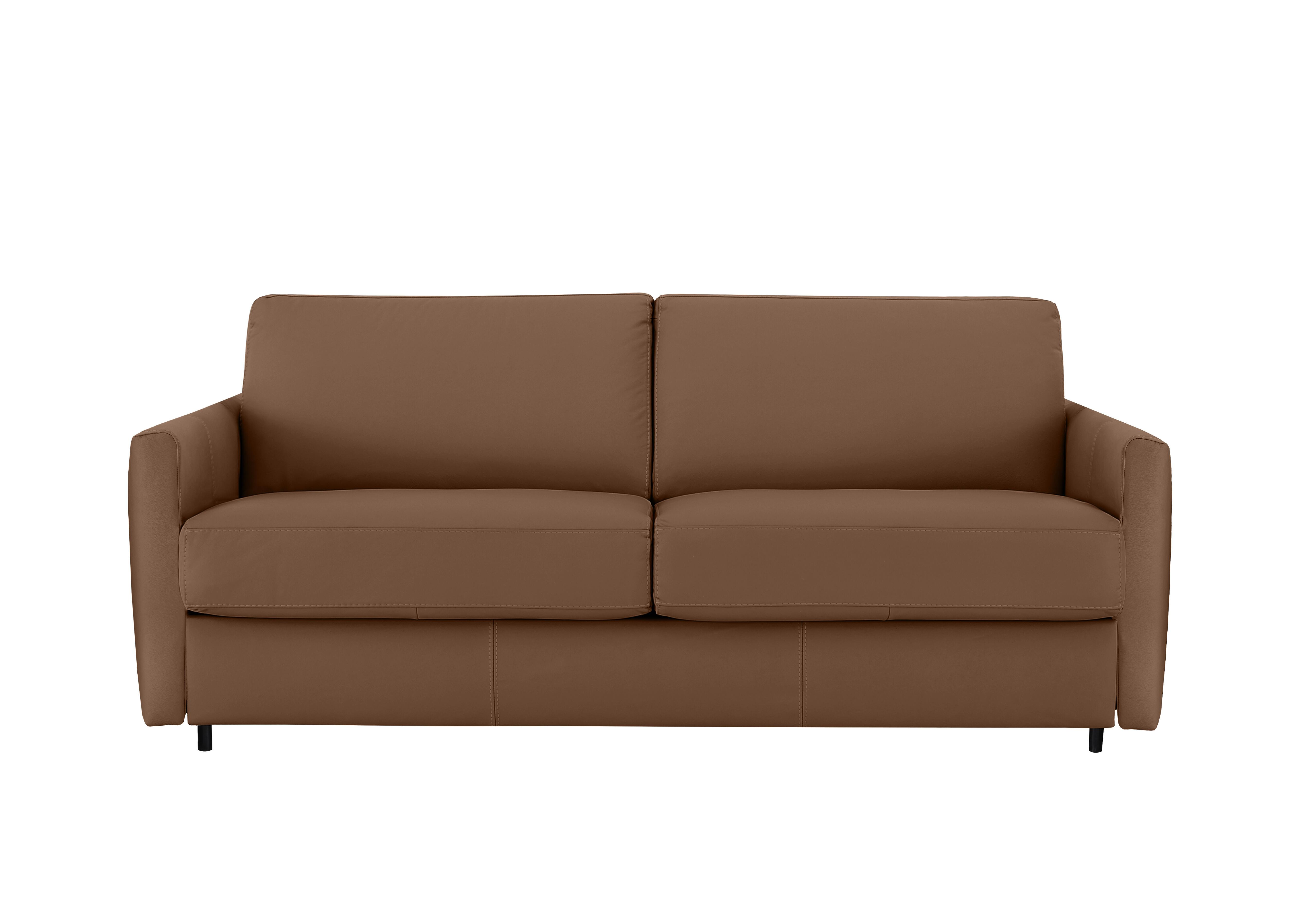 Alcova 3 Seater Leather Sofa Bed with Slim Arms in Torello Cuoio 372 on Furniture Village