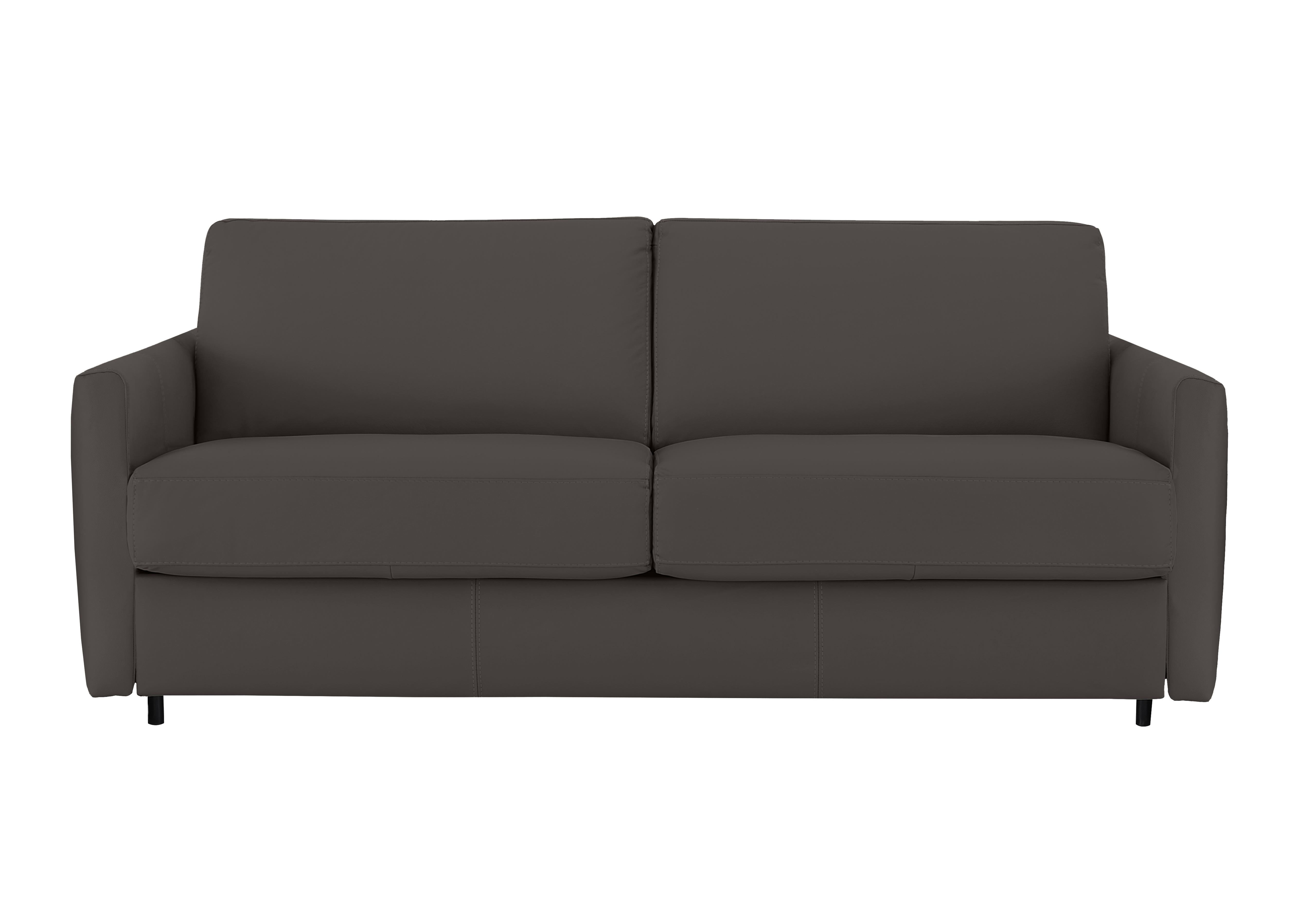 Alcova 3 Seater Leather Sofa Bed with Slim Arms in Torello Grigio Scuro 327 on Furniture Village