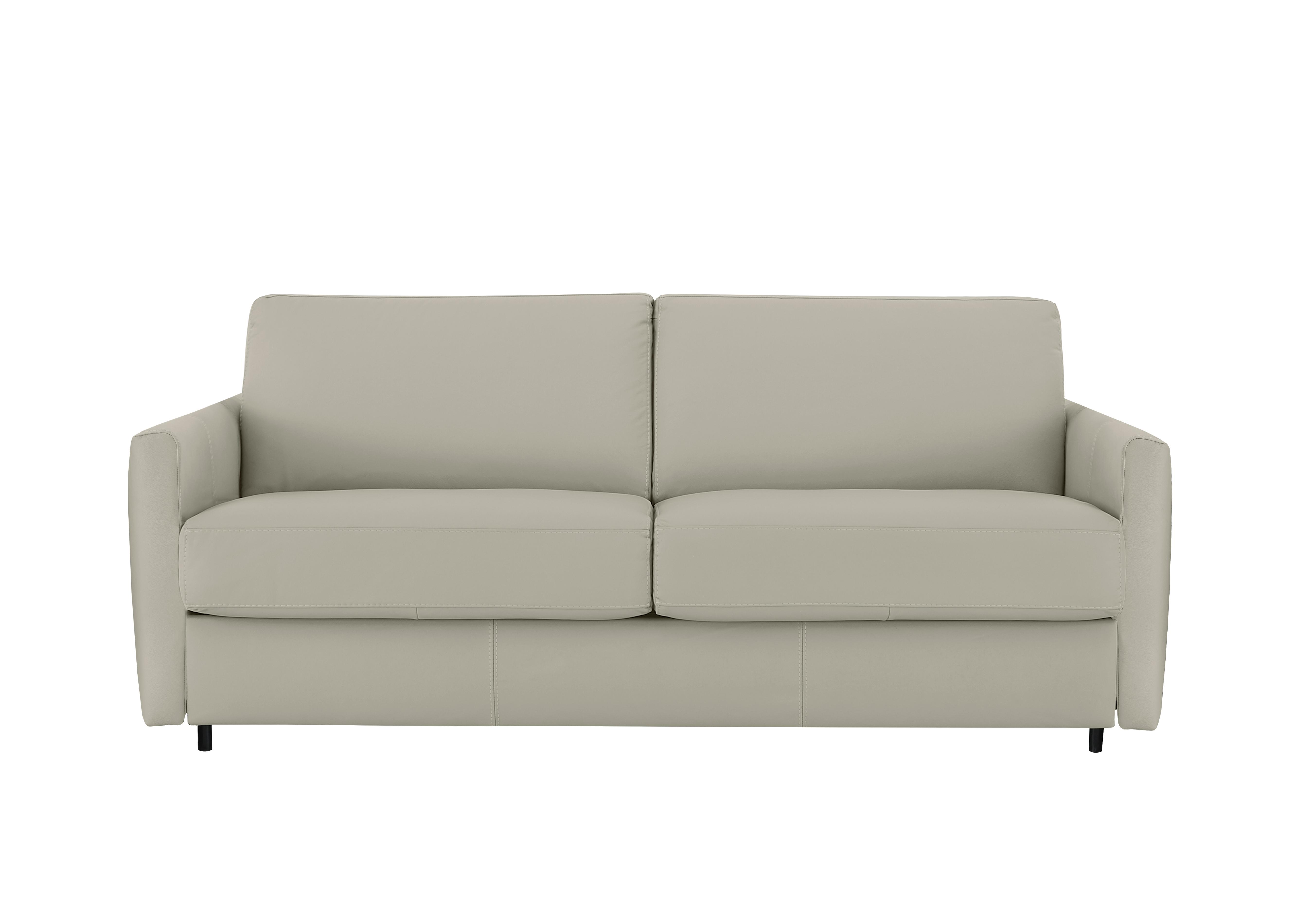 Alcova 3 Seater Leather Sofa Bed with Slim Arms in Torello Ice 371 on Furniture Village