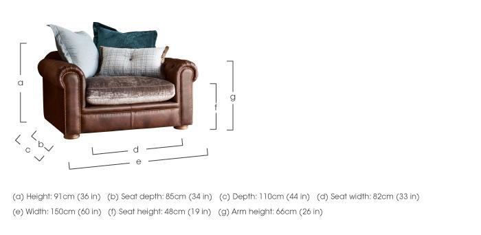 New Romance Giselle Pillow Back Leather Snuggler Armchair in  on Furniture Village