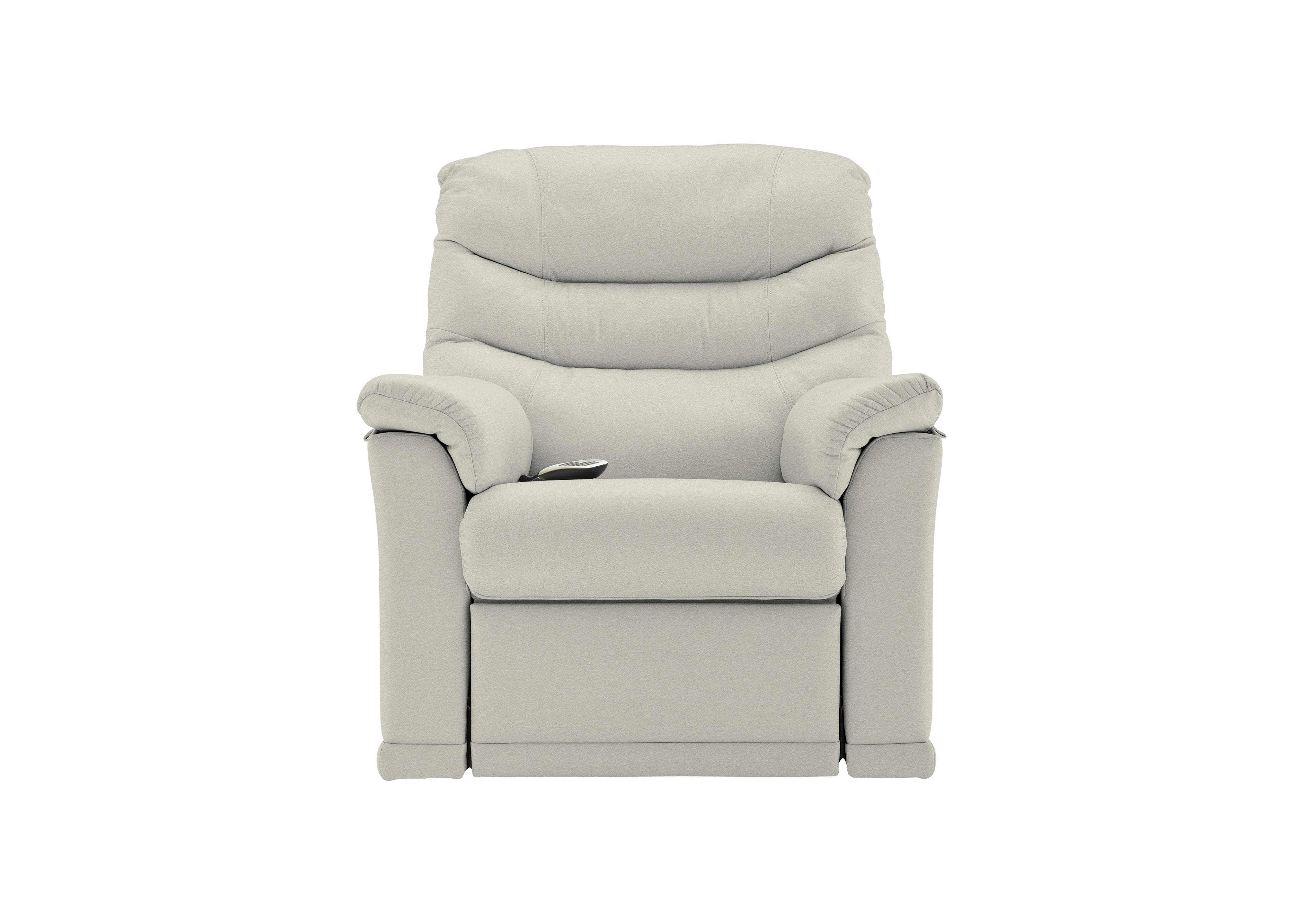 Malvern Leather Rise and Recliner Armchair in H006 Oxford Light Grey on Furniture Village