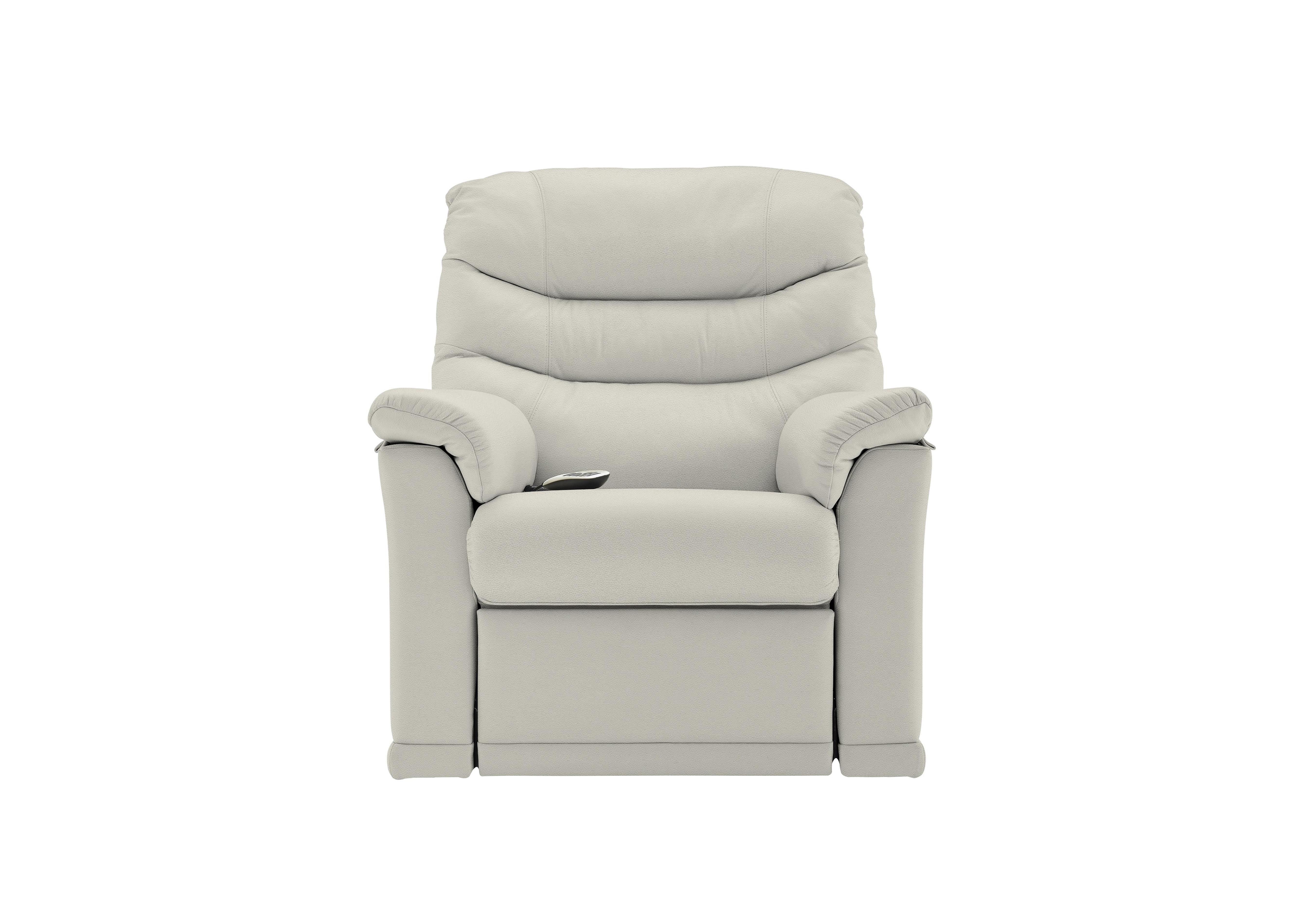 Malvern Small Rise and Recline Leather Armchair in H006 Oxford Light Grey on Furniture Village