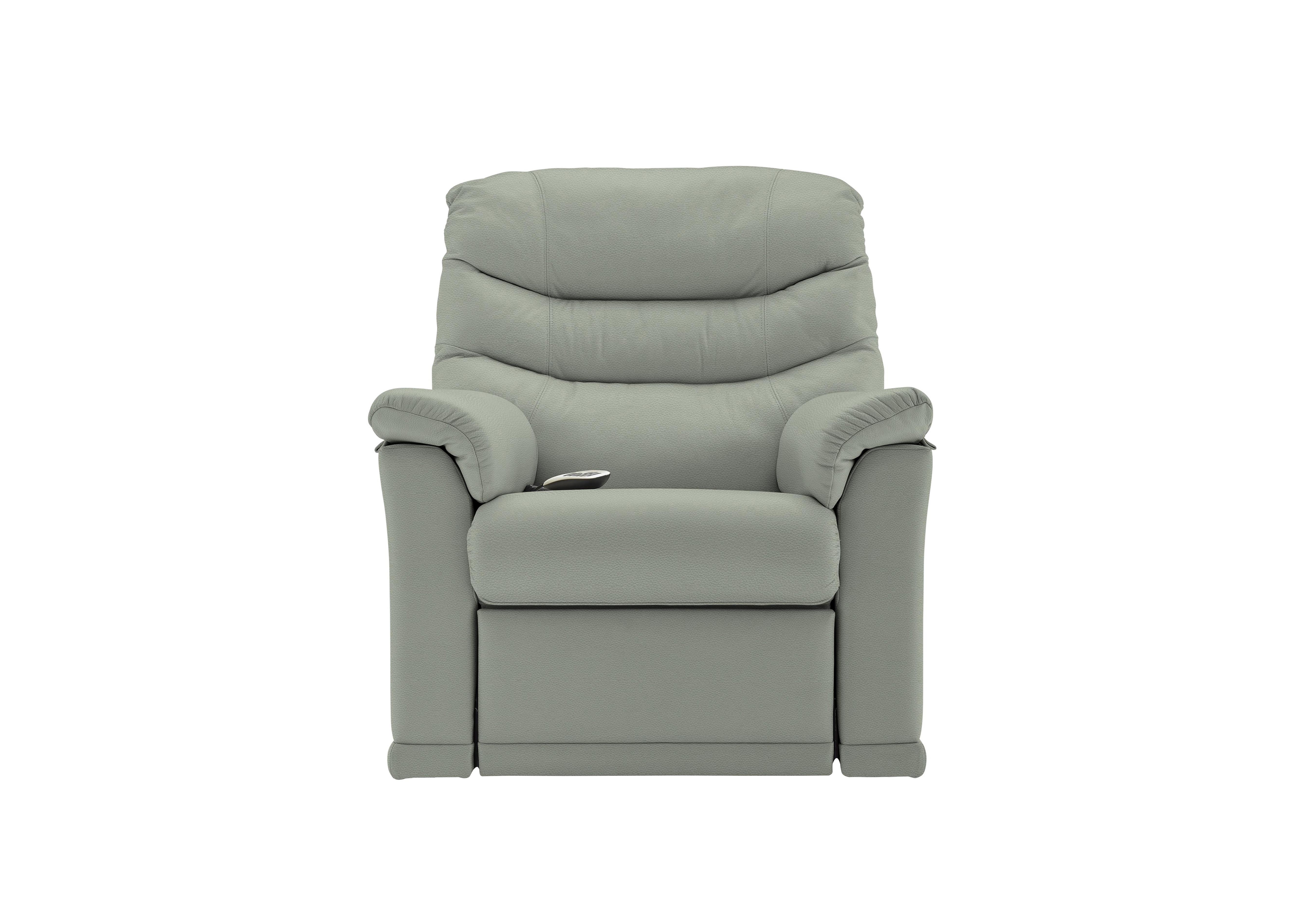 Malvern Small Rise and Recline Leather Armchair in L842 Cambridge Grey on Furniture Village