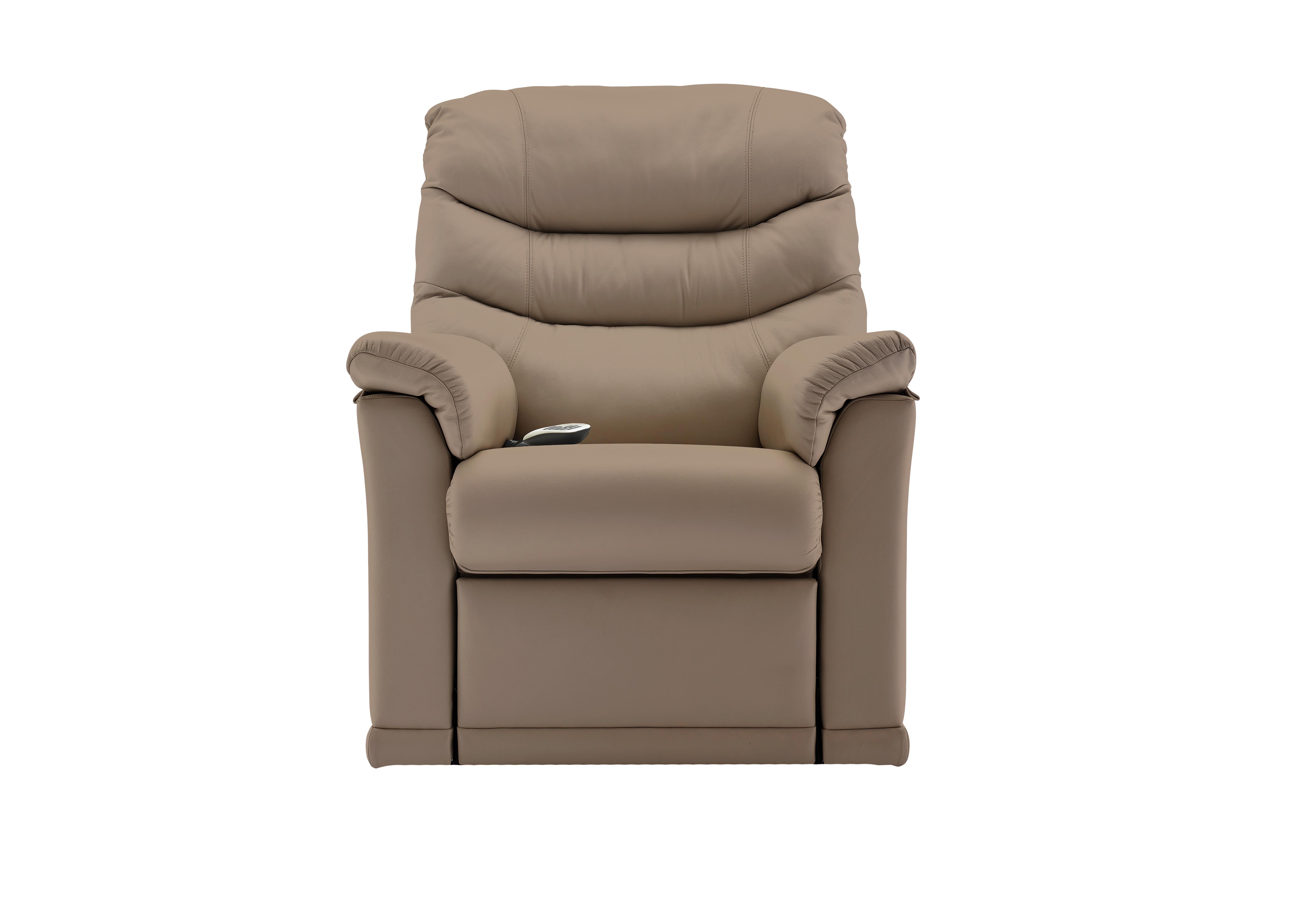 Malvern Small Rise and Recline Leather Armchair in P216 Capri Mushroom on Furniture Village