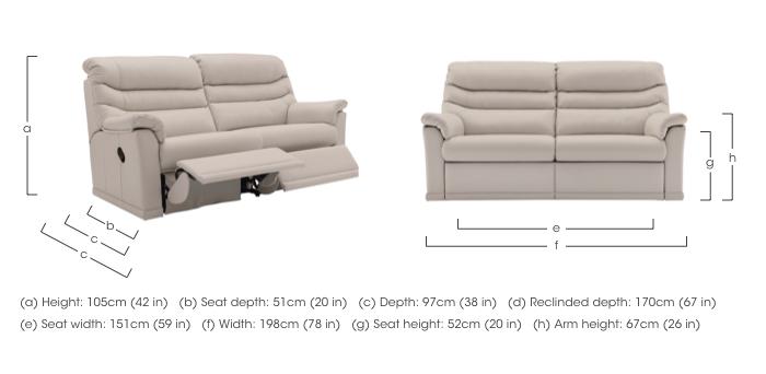 Malvern 2 Cushion 3 Seater Leather Sofa in  on Furniture Village