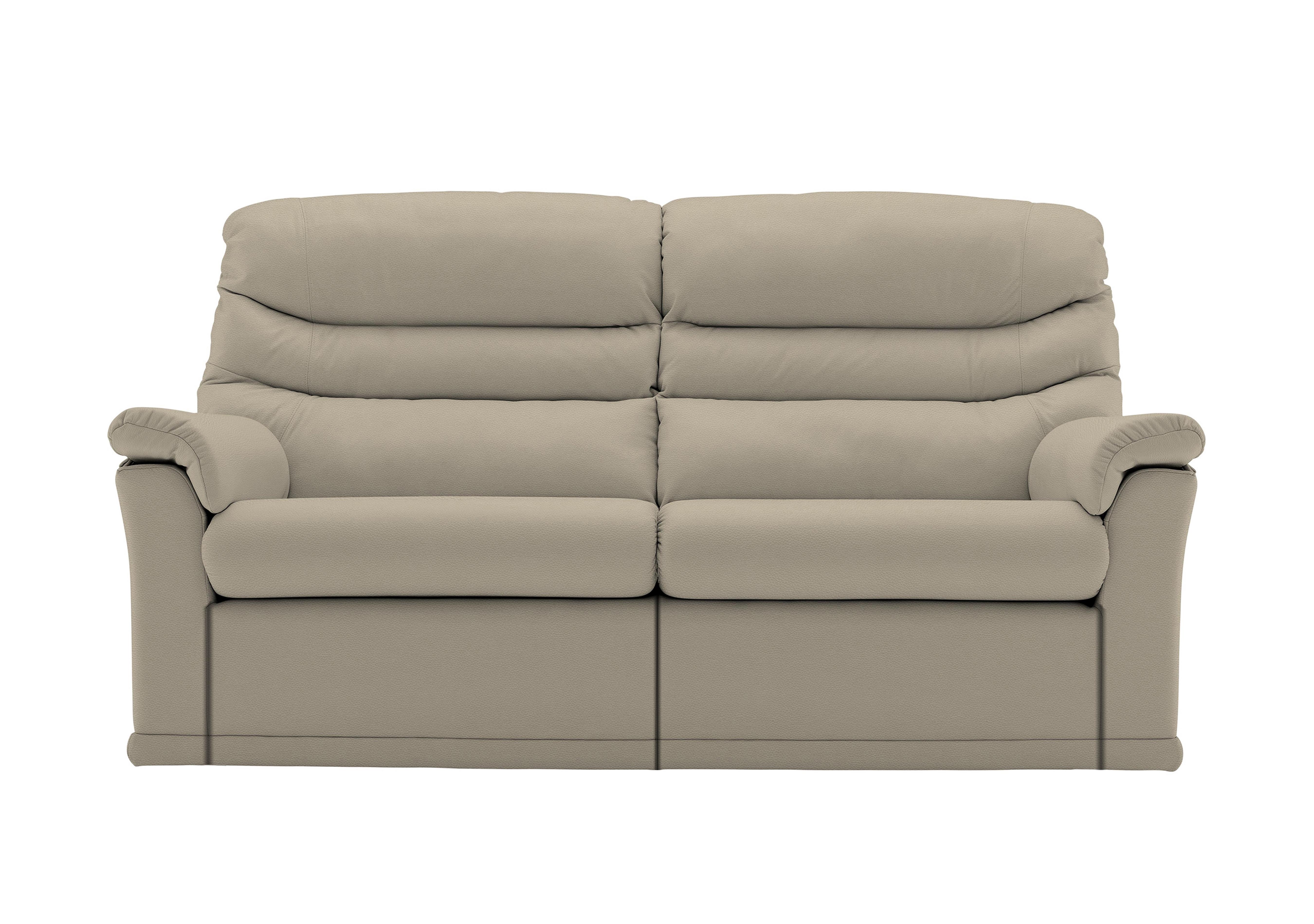 Malvern 2 Cushion 3 Seater Leather Sofa in H001 Oxford Mushroom on Furniture Village