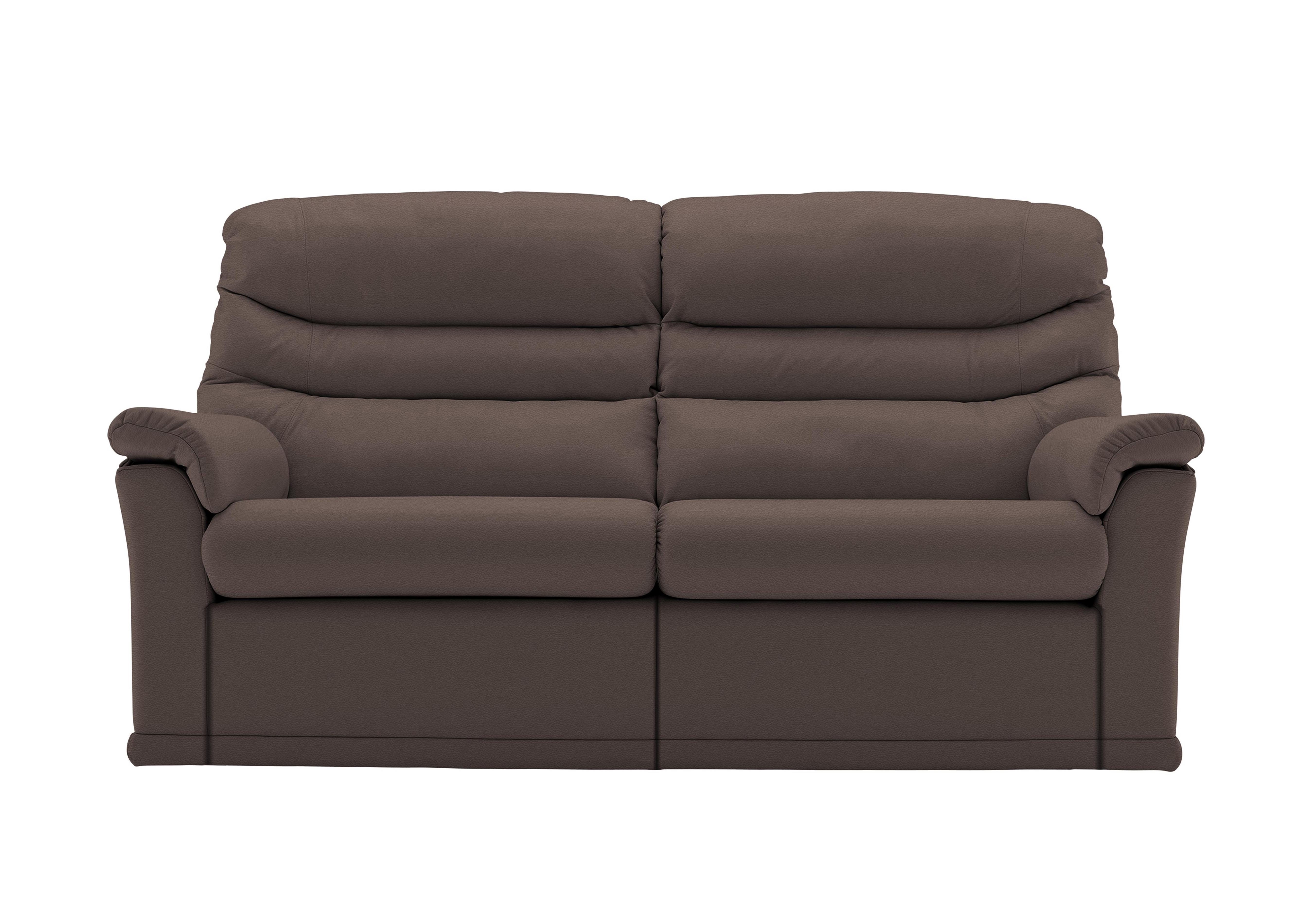 Malvern 2 Cushion 3 Seater Leather Sofa in H003 Oxford Chocolate on Furniture Village
